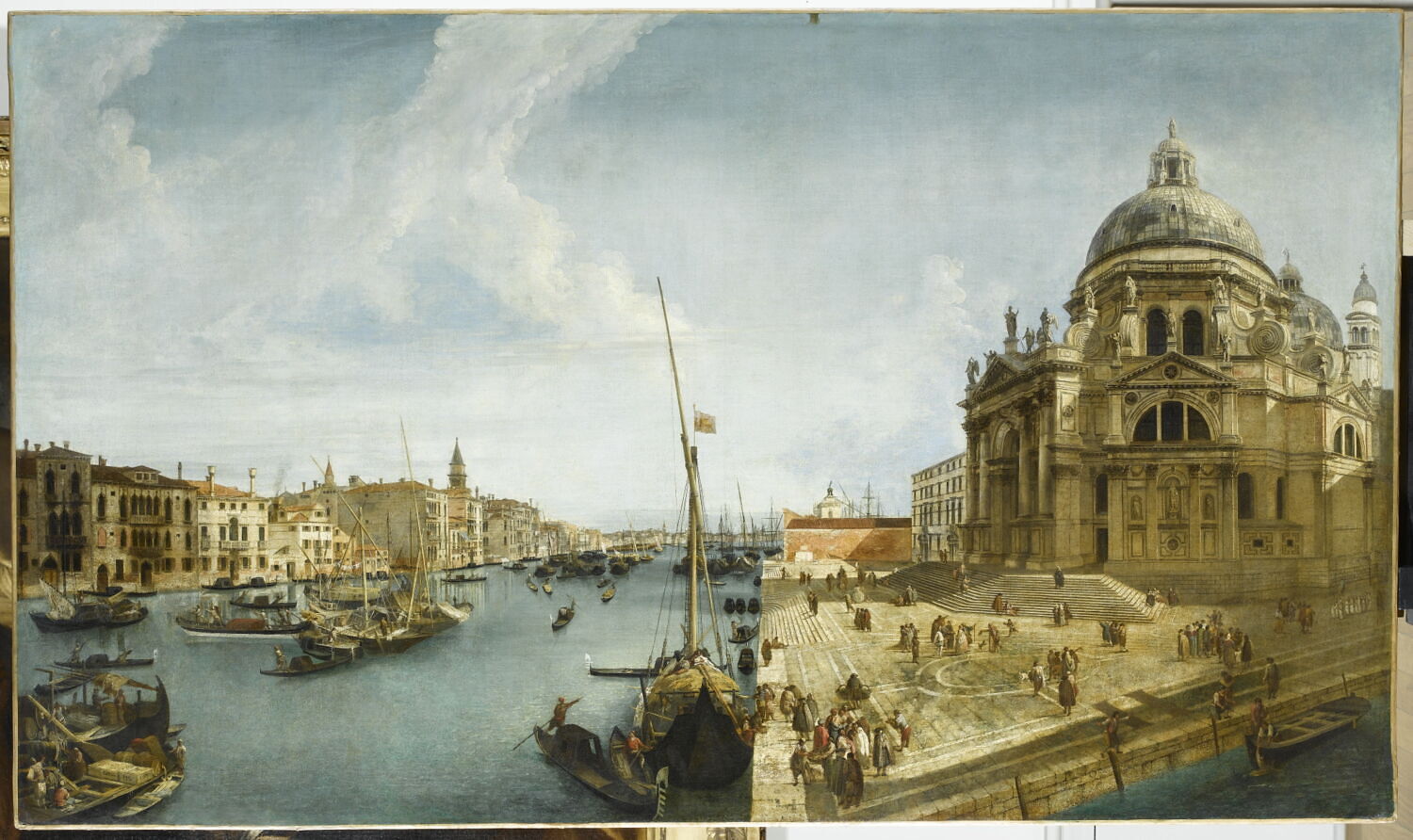 L'entrée du Grand Canal et l'église de la Salute à Venise, Marieschi, Michele, 2e quart du XVIIIe siècle (vers 1740)