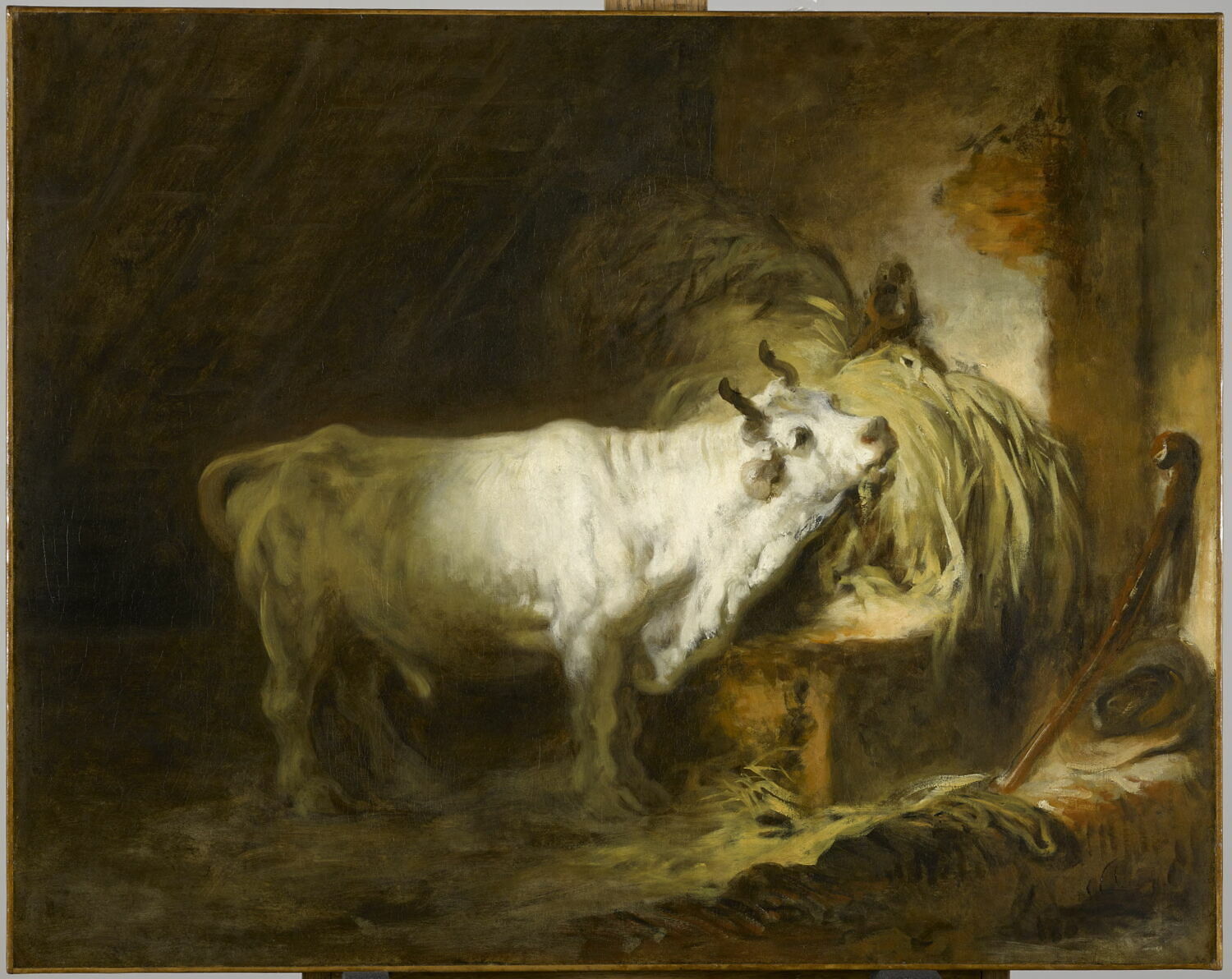 Le Taureau blanc à l'étable., Fragonard, Jean-Honoré, 3e quart du XVIIIe siècle (vers 1761 - 1765)