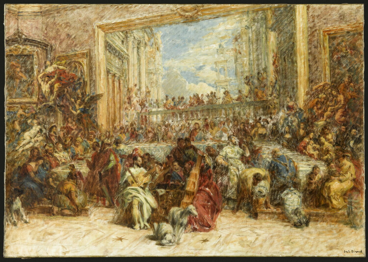Au Salon carré du Louvre, Béroud, Louis, 1e quart du XXe siècle (1906)