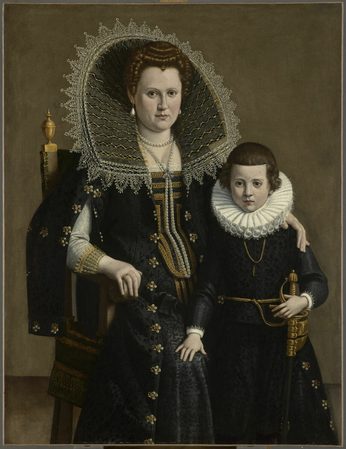 Portrait d'une femme avec un enfant, Anonyme, 1e quart du XVIIe siècle (vers 1600)