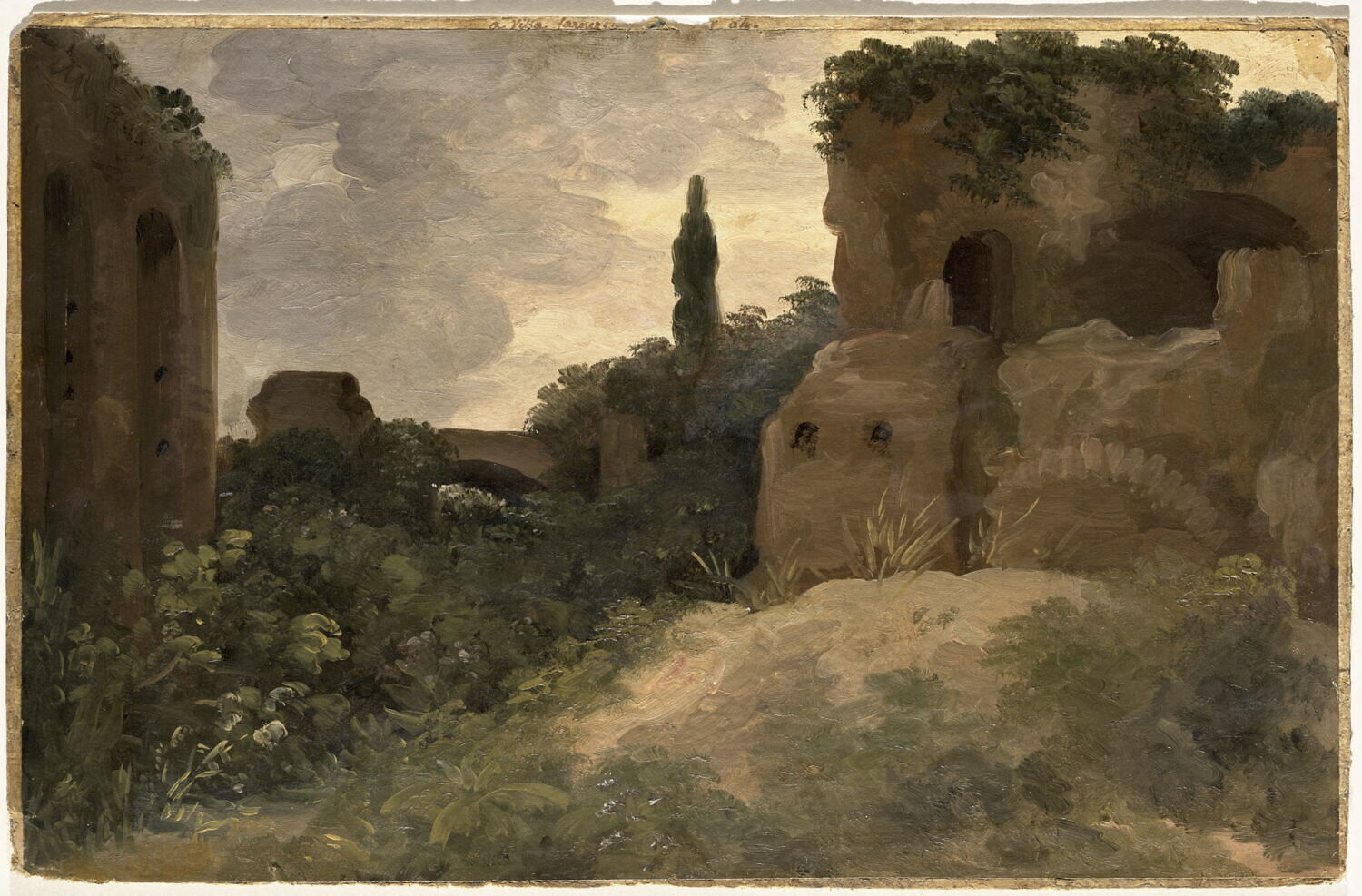À la villa Farnèse: ruines romaines, Valenciennes, Pierre de, 4e quart du XVIIIe siècle (1782 - 1784)