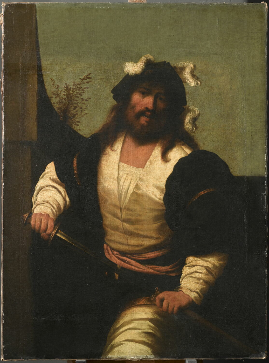 Soldat tirant son épée, dit autrefois Portrait de Bayard, Vecchia ou Della Vecchia, Pietro, XVIIe siècle (1600 - 1700)