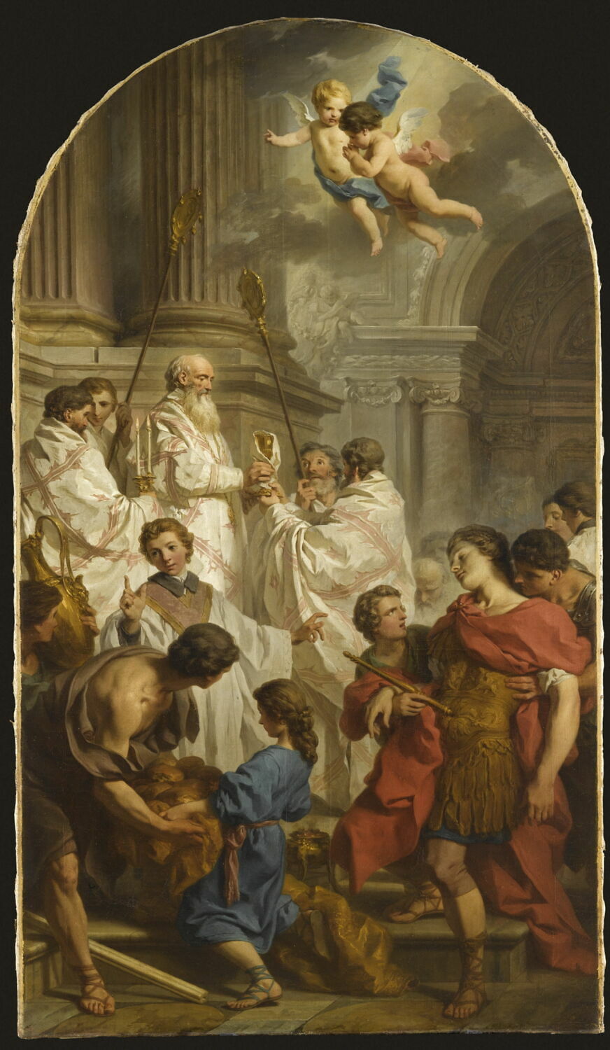 La Messe de saint Basile, et l'évanouissement de l'empereur Valens, protecteur de l'hérésie arienne, Subleyras, Pierre, 2e quart du XVIIIe siècle (1740 - 1743)