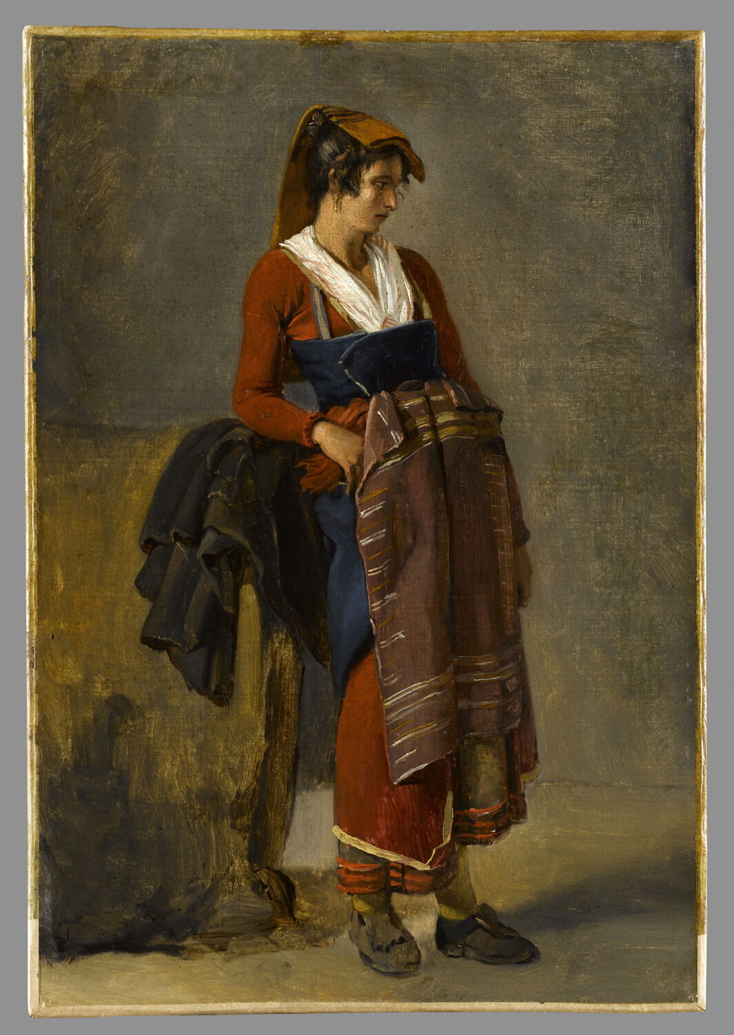 Paysanne des environs de Rome, Michallon, Achille Etna, 1e quart du XIXe siècle (1821)