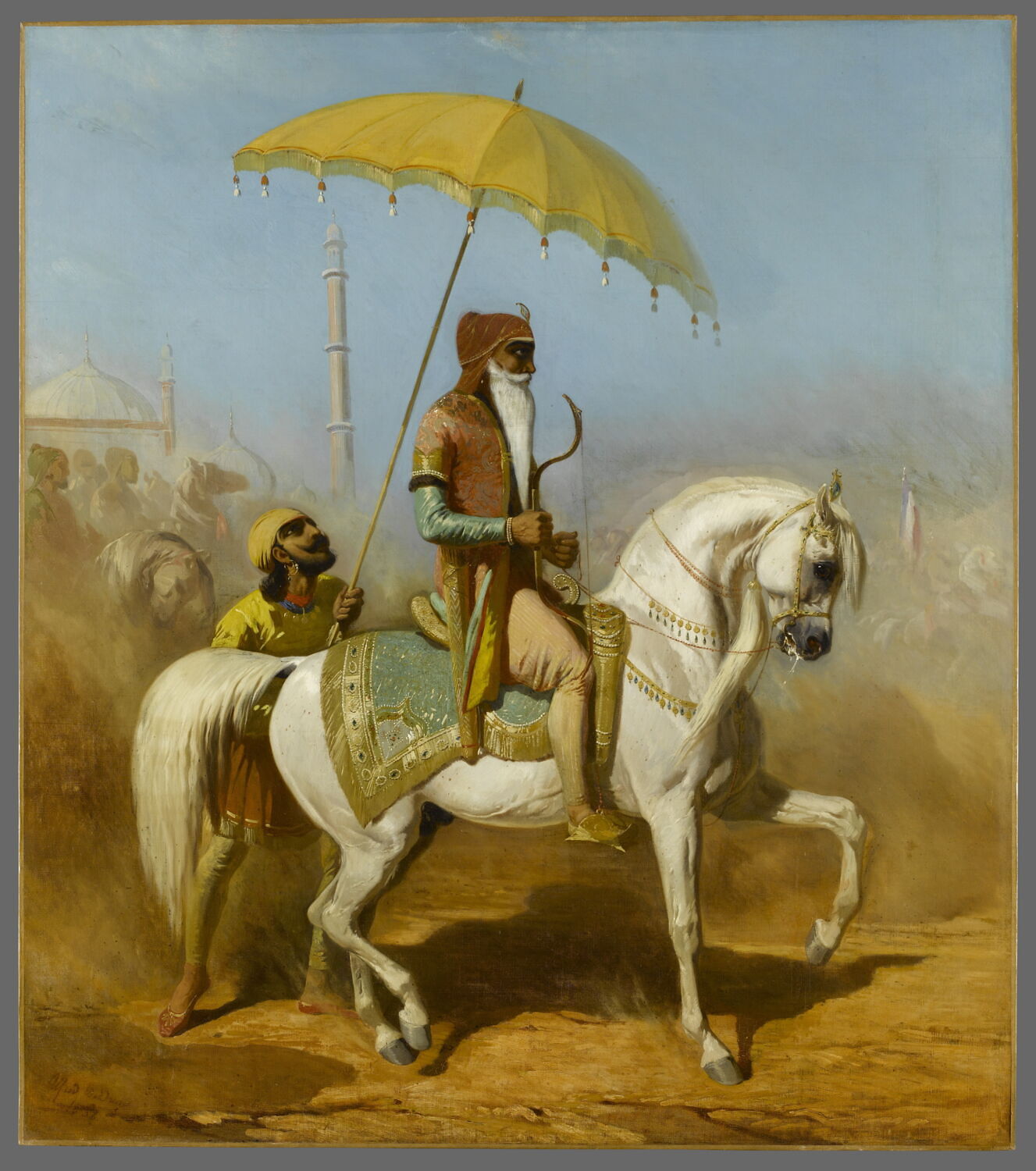 Randjiit Sing Baadour (1780-1839), roi de Lahore., De Dreux, Alfred, 2e quart du XIXe siècle (1838)