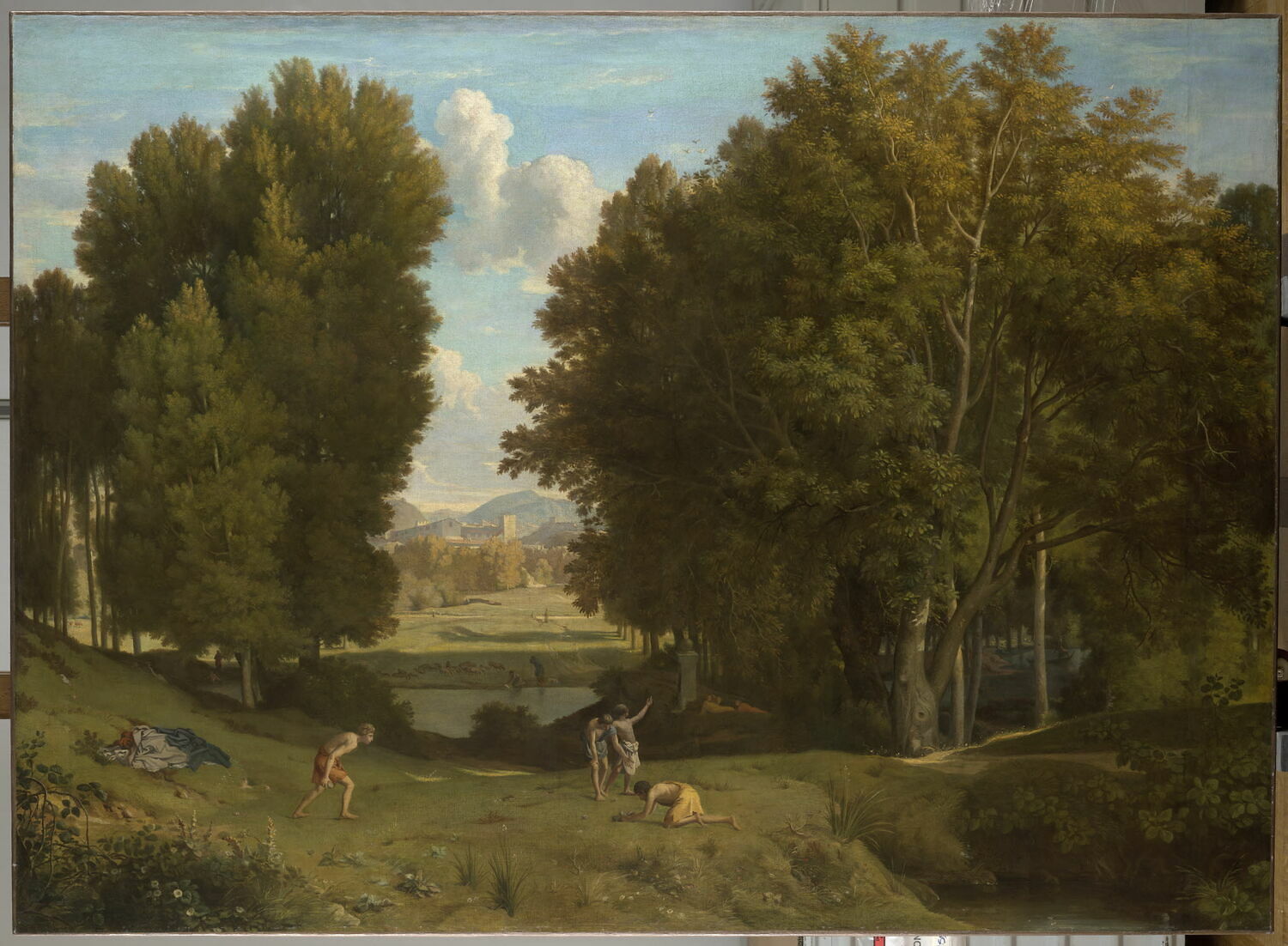 Les joueurs de palet ; paysage, Desgoffe, Alexandre, 2e quart du XIXe siècle (1849)