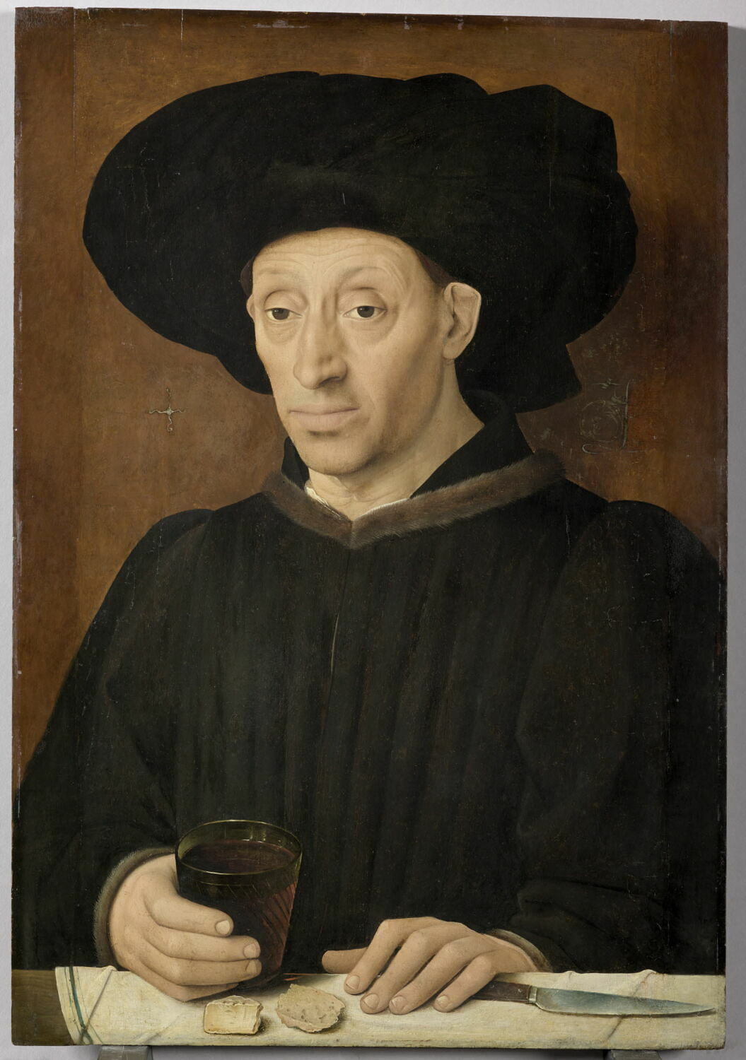 Homme au verre de vin, Anonyme, 3e quart du XVe siècle (1450 - 1475)