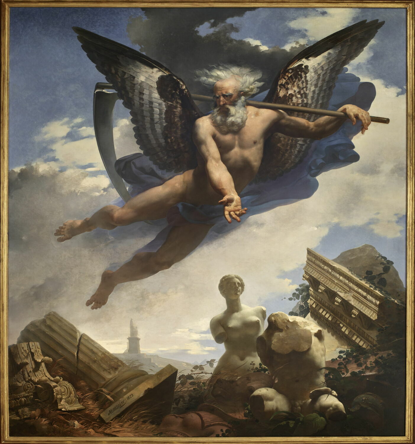 Le Temps montrant les ruines qu'il amène, et les chefs-d'oeuvre qu'il laisse ensuite découvrir, Mauzaisse, Jean Baptiste, 1e quart du XIXe siècle (1822)