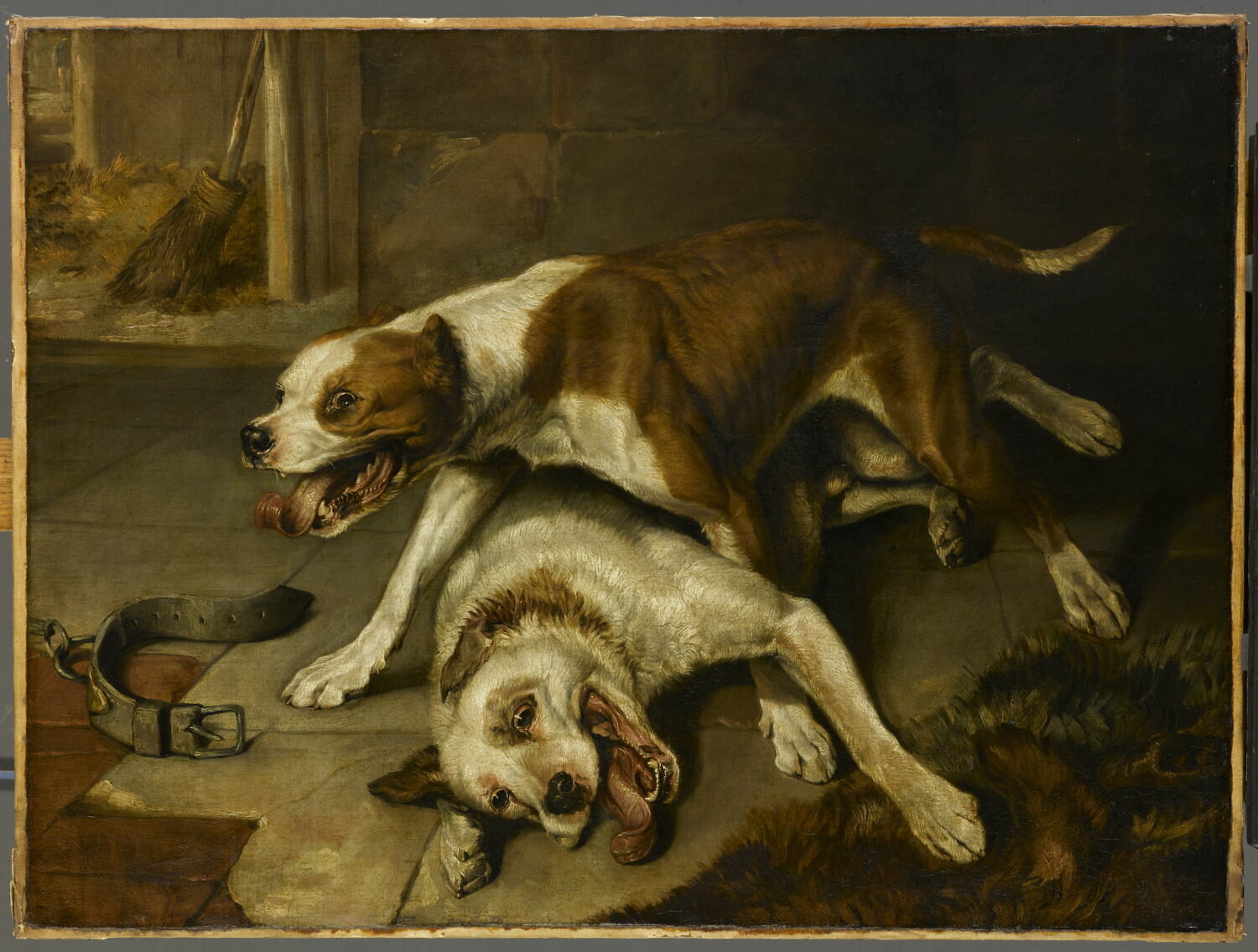 Chiens se battant, reprenant leur souffle, Landseer, Edwin Henry, 1e quart du XIXe siècle (1818)