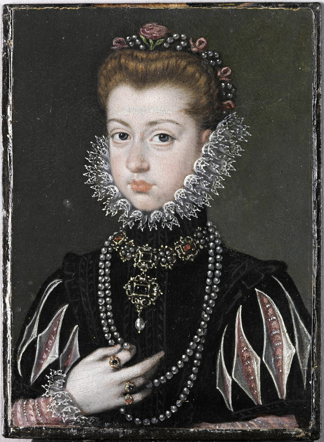 Portrait de jeune fille, peut-être l'infante Isabel Clara Eugenia (1566-1633)., Sánchez Coello, Alonso, XVIe siècle (1500 - 1600)