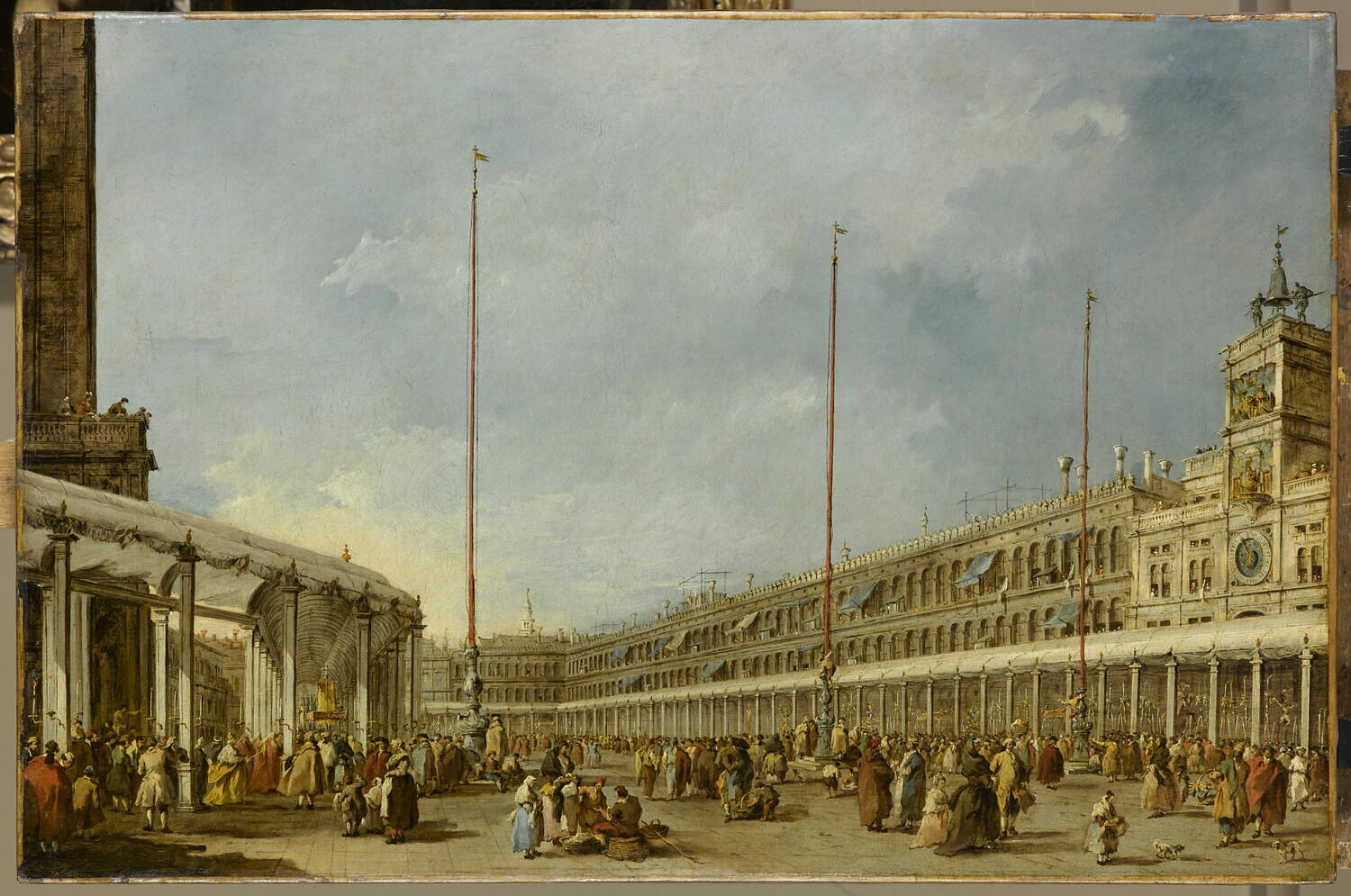 Le Doge de Venise suit la procession du Corpus Domini sur la place Saint-Marc, Guardi, Francesco, 3e tiers du XVIIIe siècle (vers 1770 - 1780)