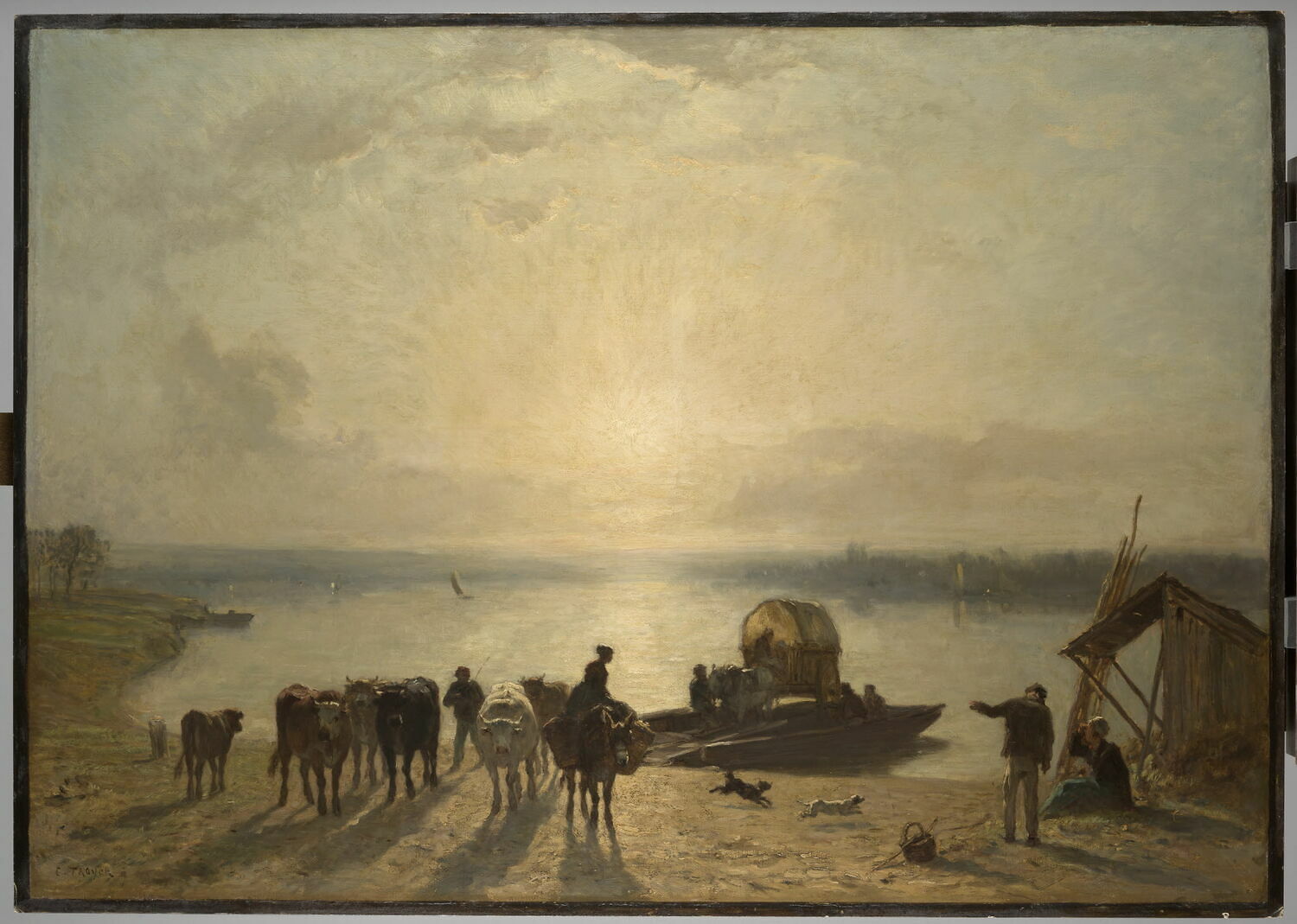 Le bac, Troyon, Constant, 3e quart du XIXe siècle (1853)
