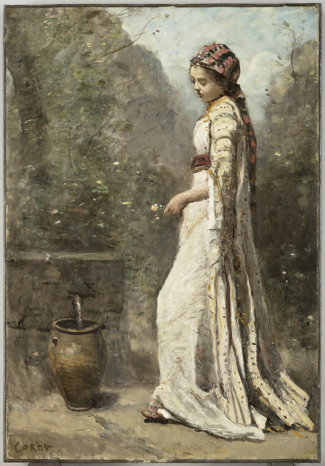 Jeune fille grecque à la fontaine., Corot, Jean-Baptiste Camille, 3e quart du XIXe siècle (1850 - 1875)
