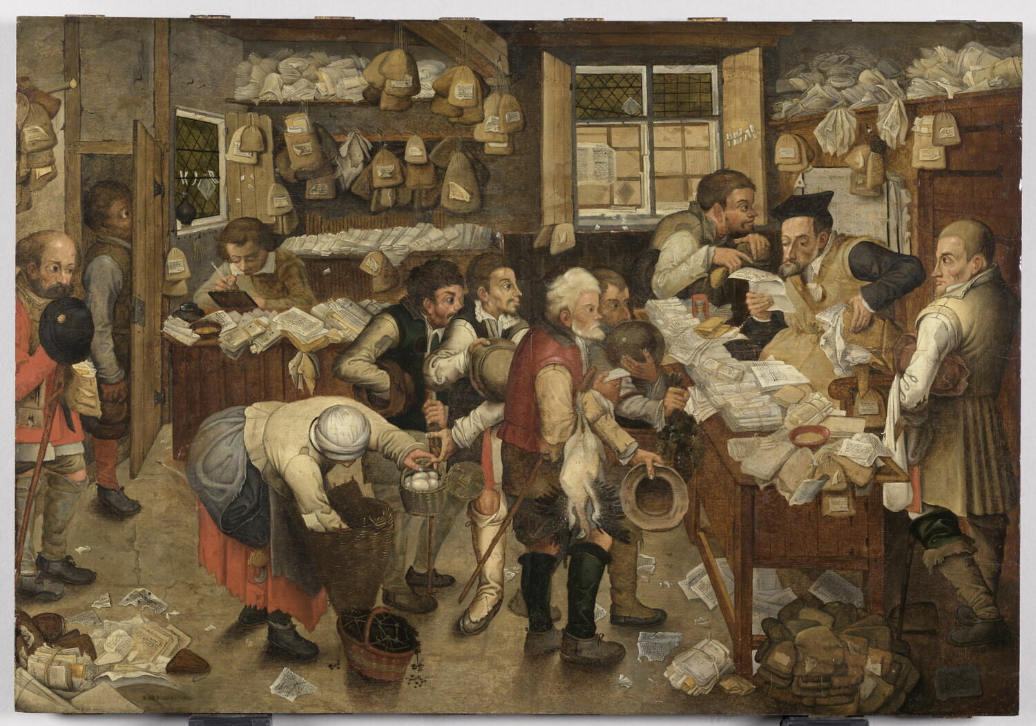 Paysans chez un homme de loi, dit aussi Le Paiement de la dîme, Brueghel, Pieter II, Fin du XVIe siècle - début du XVIIè siècle (1575 - 1625)