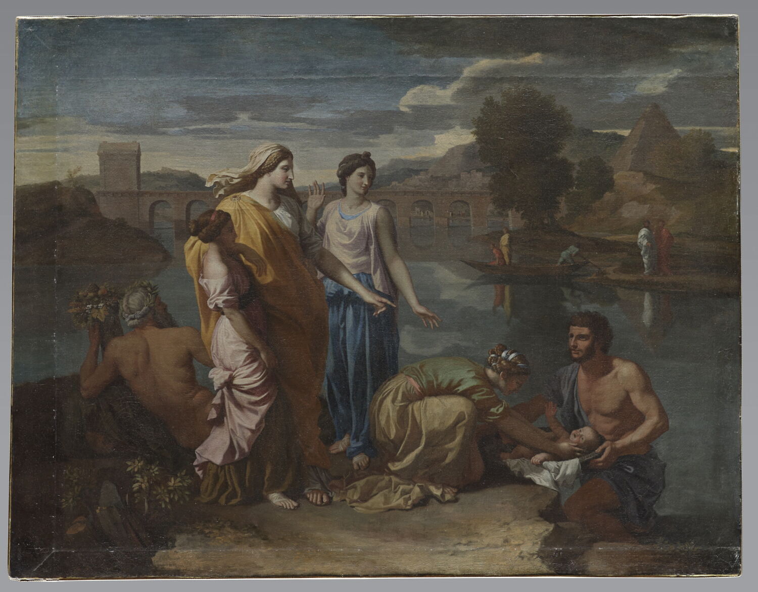 Moïse sauvé des eaux, Poussin, Nicolas, 2e quart du XVIIe siècle (vers 1638)