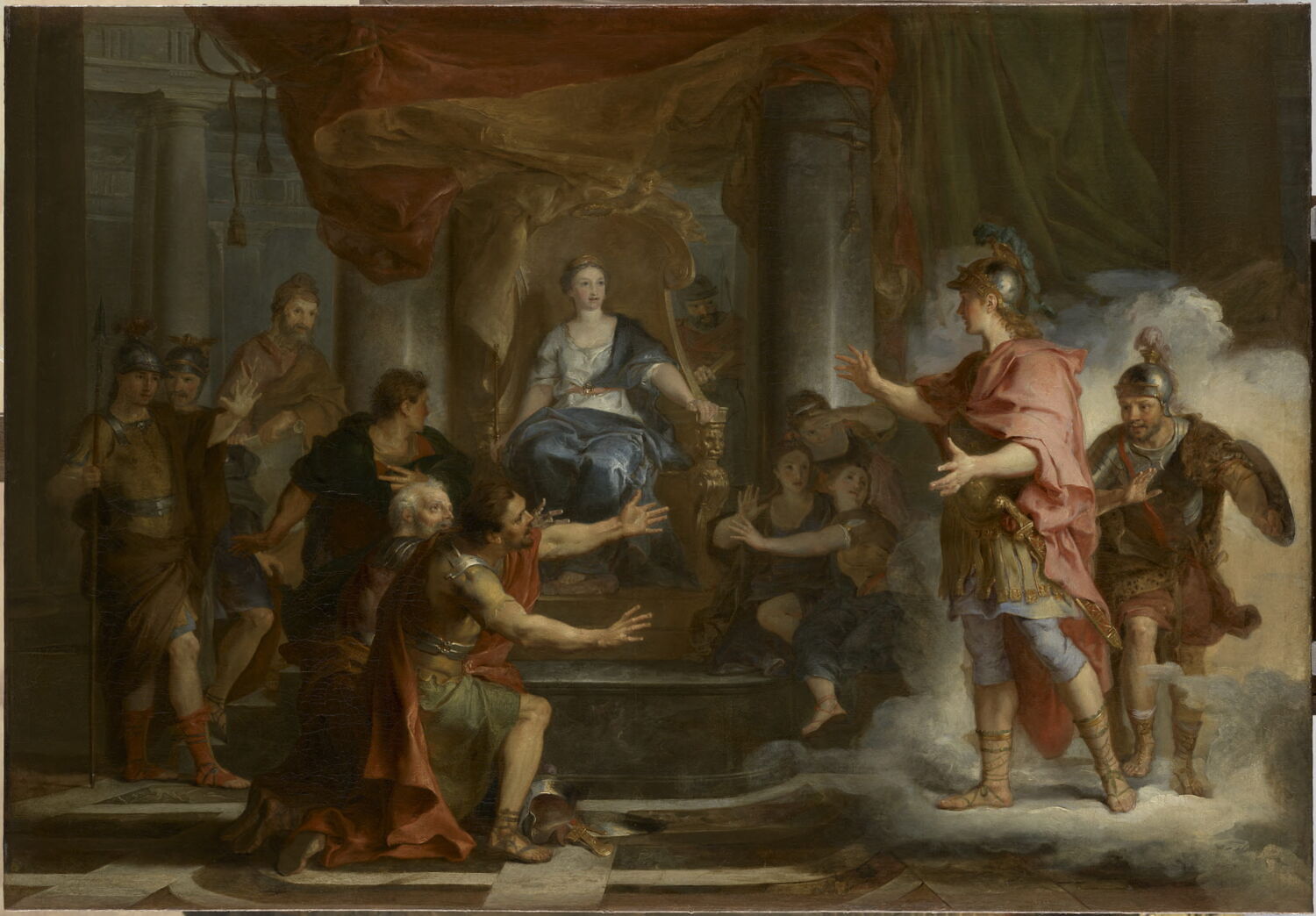 Énée, débarqué à Carthage, se présente devant Didon., Galloche, Louis, 2e quart du XVIIIe siècle (1737)