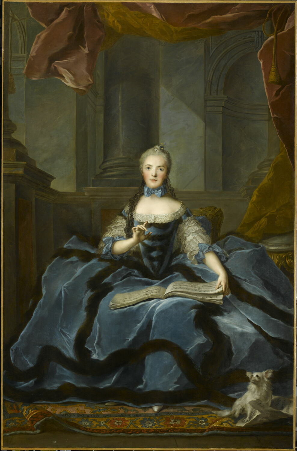 Madame Adélaïde (1732-1799) tenant un livre de musique, Жан-Марк Натье, третья четверть XVIII века (1758)