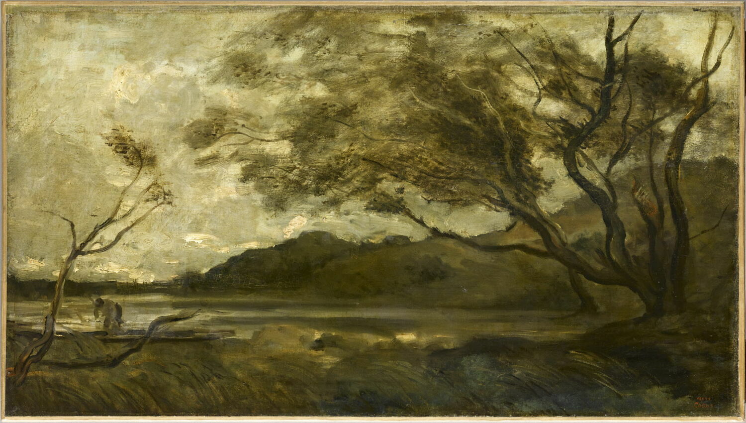 Arbres près d'un étang, Corot, Jean-Baptiste Camille, XIXe siècle (1800 - 1900)