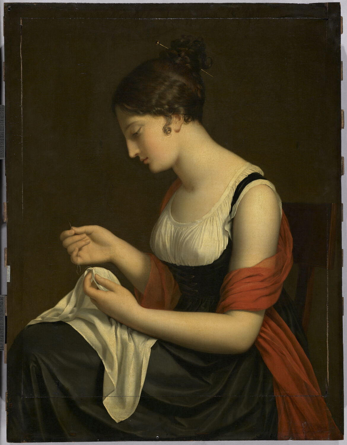 Femme cousant, Anonyme, 1e quart du XIXe siècle (1800 - 1825)