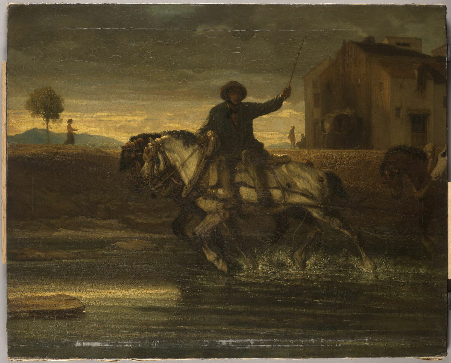 Chevaux de halage., Decamps, Alexandre-Gabriel, 2e quart du XIXe siècle (1842)