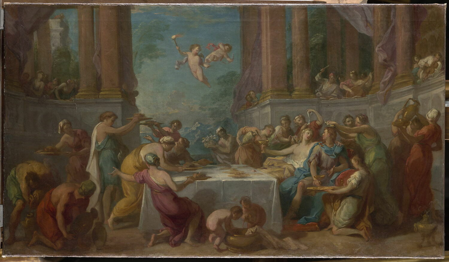 Les Noces d'Alexandre et Roxane, esquisse., Collin de Vermont, Hyacinthe, Milieu du XVIIIe siècle (vers 1745 - 1750)