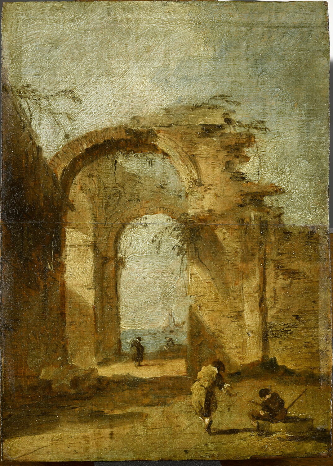 Caprice avec un arc en ruine, Guardi, Francesco, XVIIIe siècle (1700 - 1800)