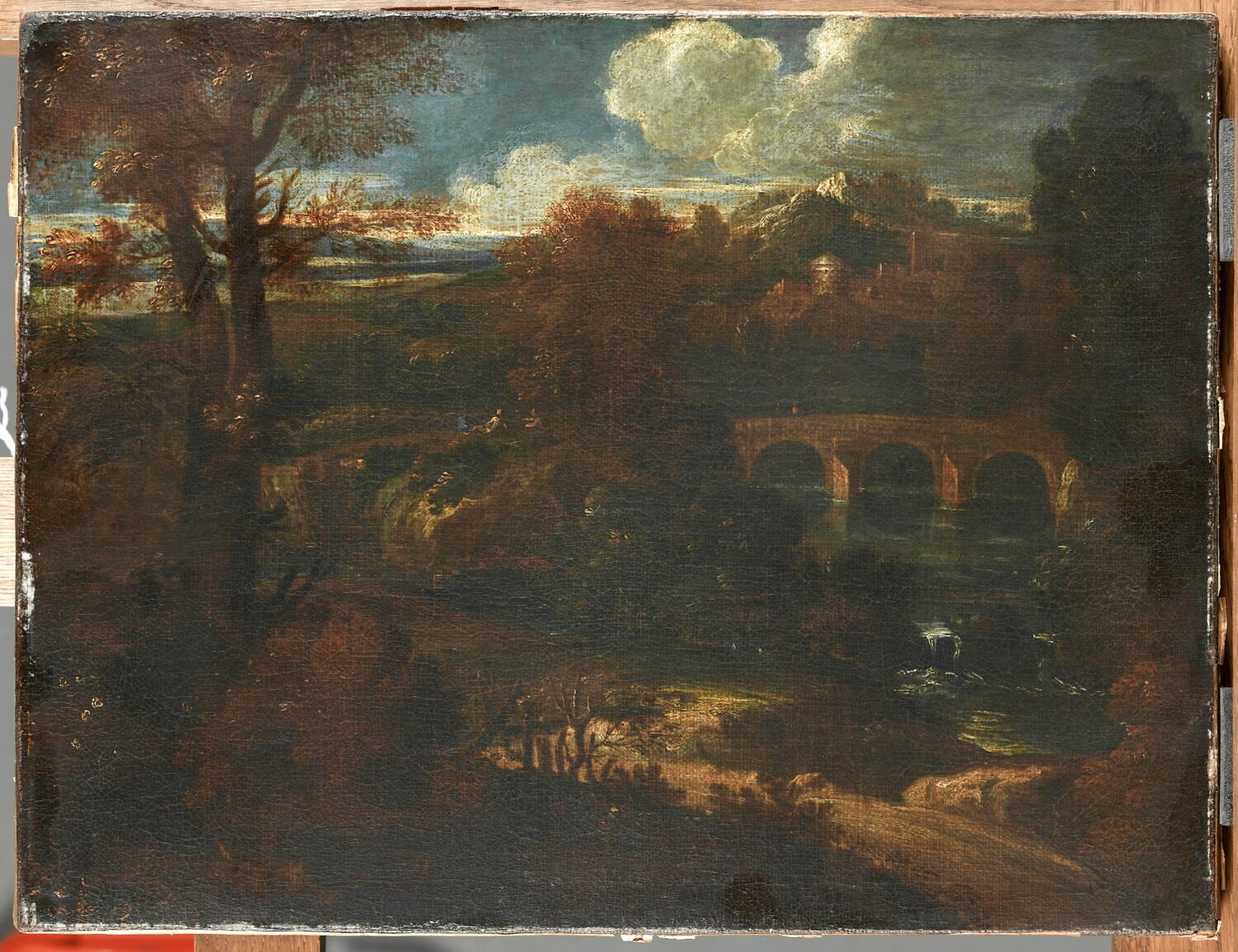 Paysage au château, Anonyme, XVIIe siècle (1600 - 1700)
