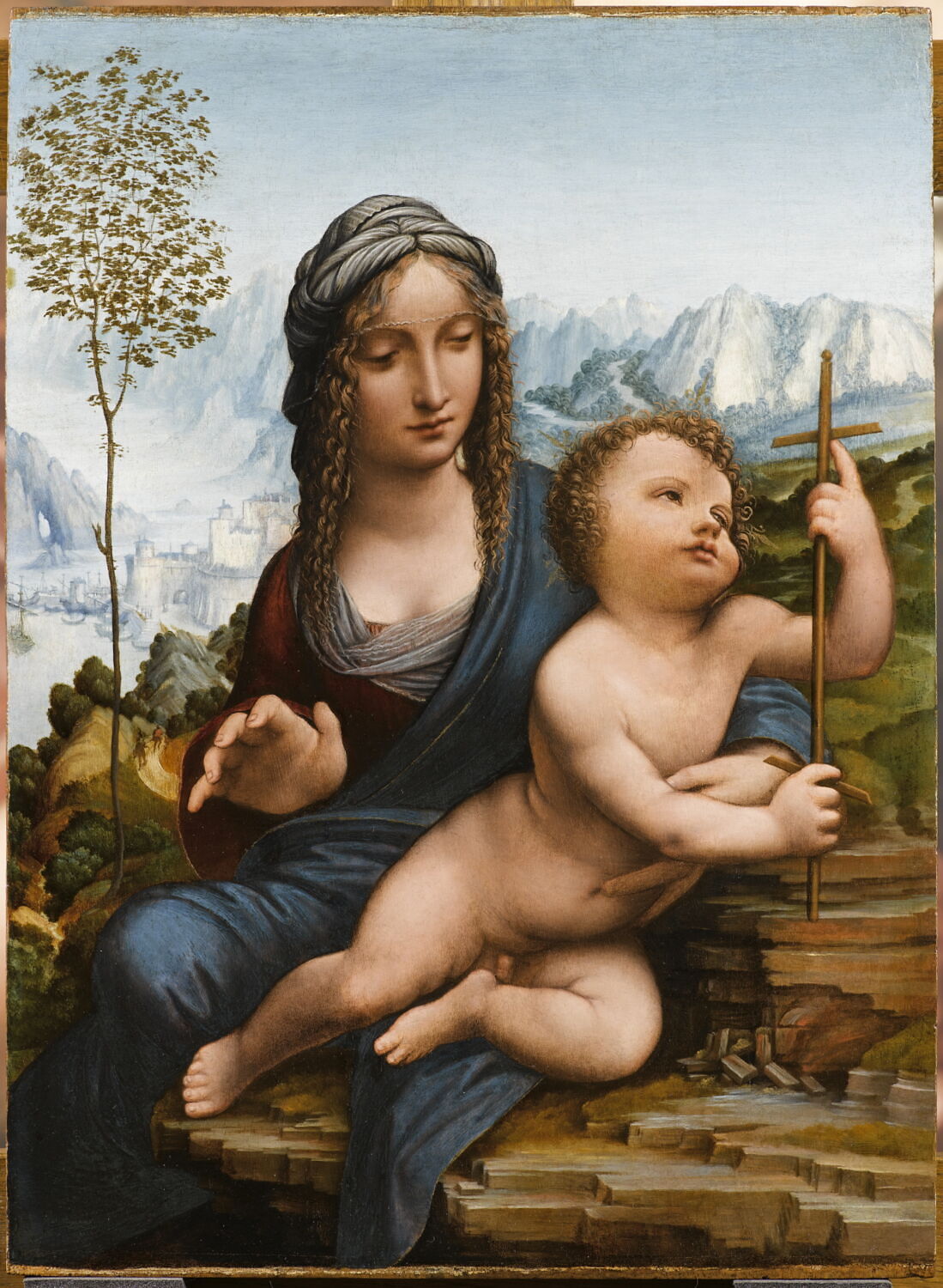 La Vierge et l'Enfant Jésus, dite Vierge au dévidoir ou Vierge aux fuseaux, Léonard de Vinci, XVIe siècle (vers 1505 - 1520)