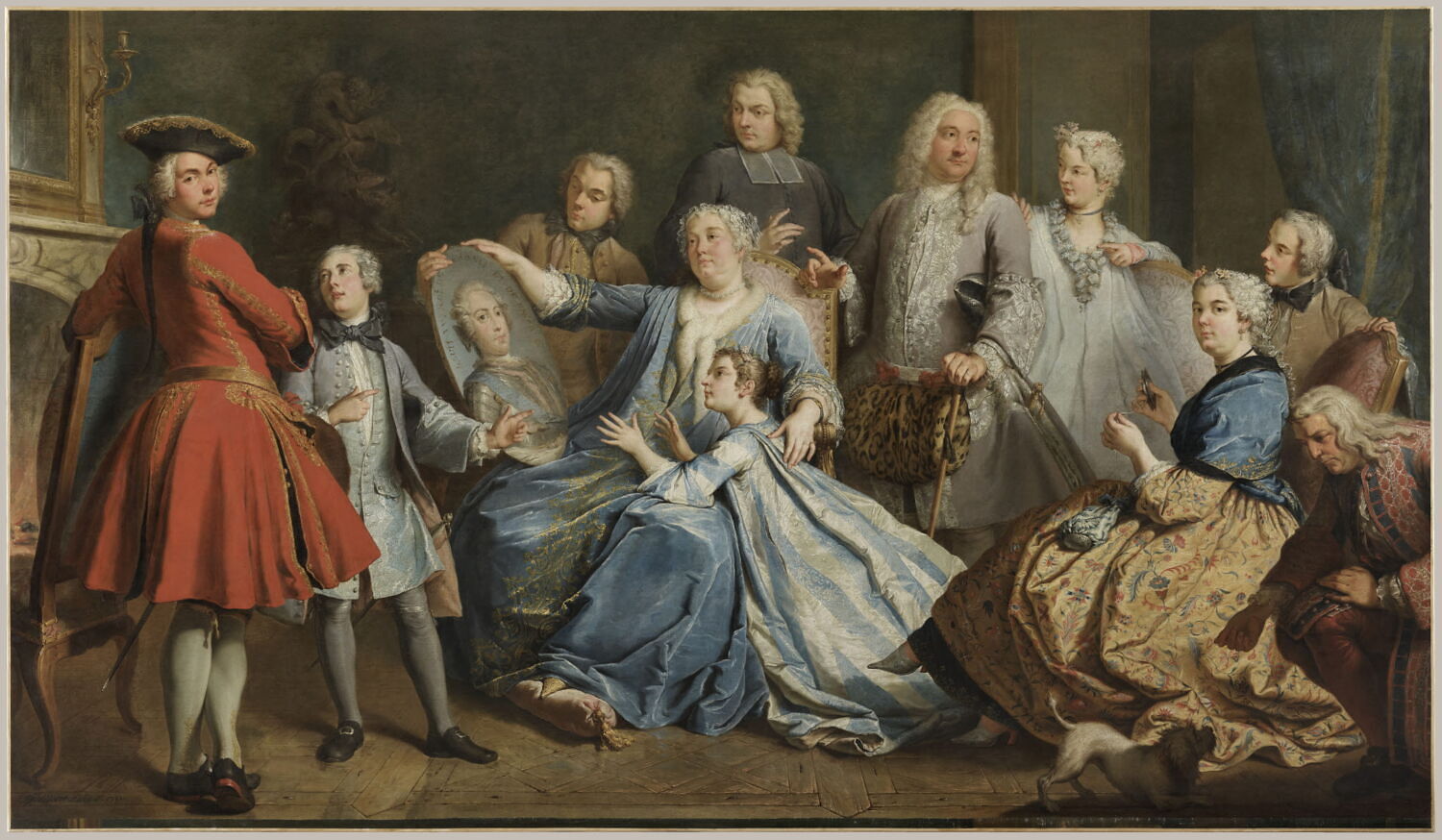 Madame Mercier entourée de sa famille., Dumont, Jacques, 2e quart du XVIIIe siècle (1731)