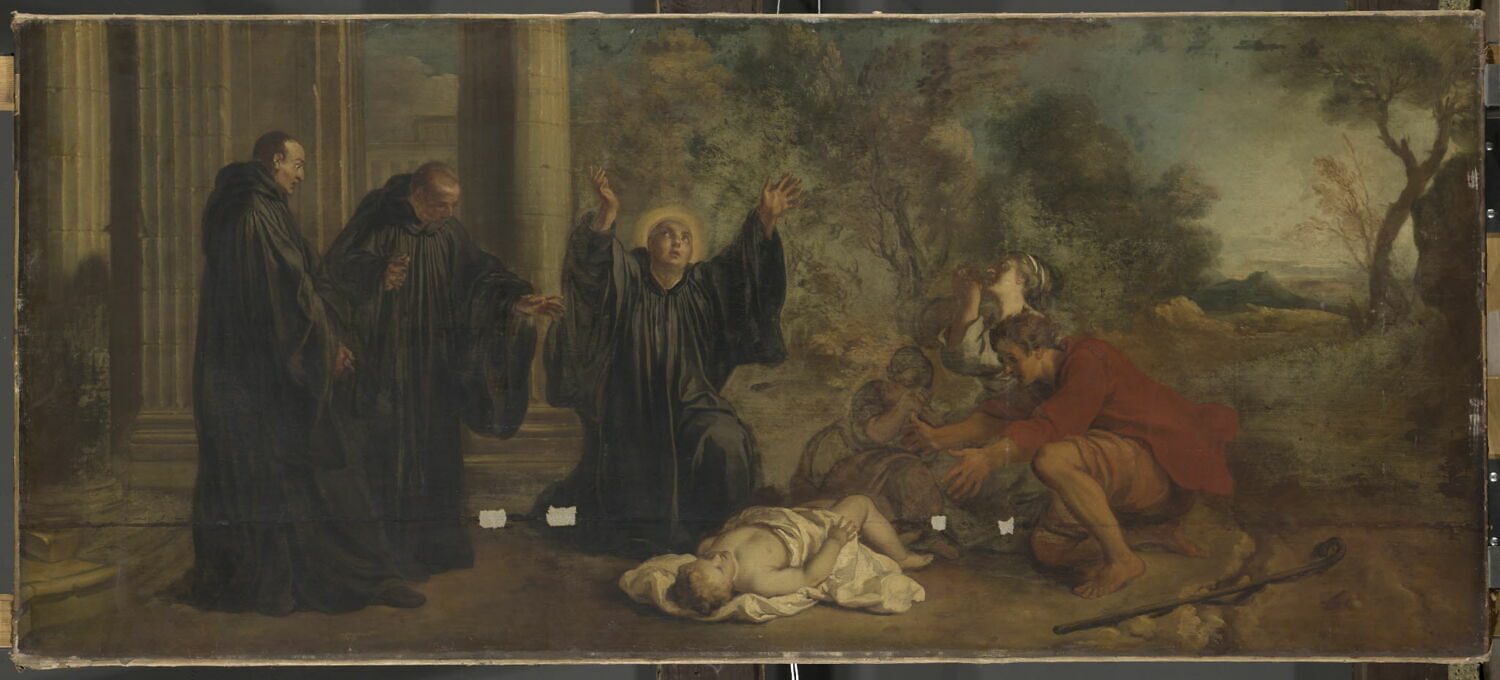 Saint Benoît ressuscite un enfant, Silvestre, Louis de, 1e quart du XVIIIe siècle (1700 - 1725)