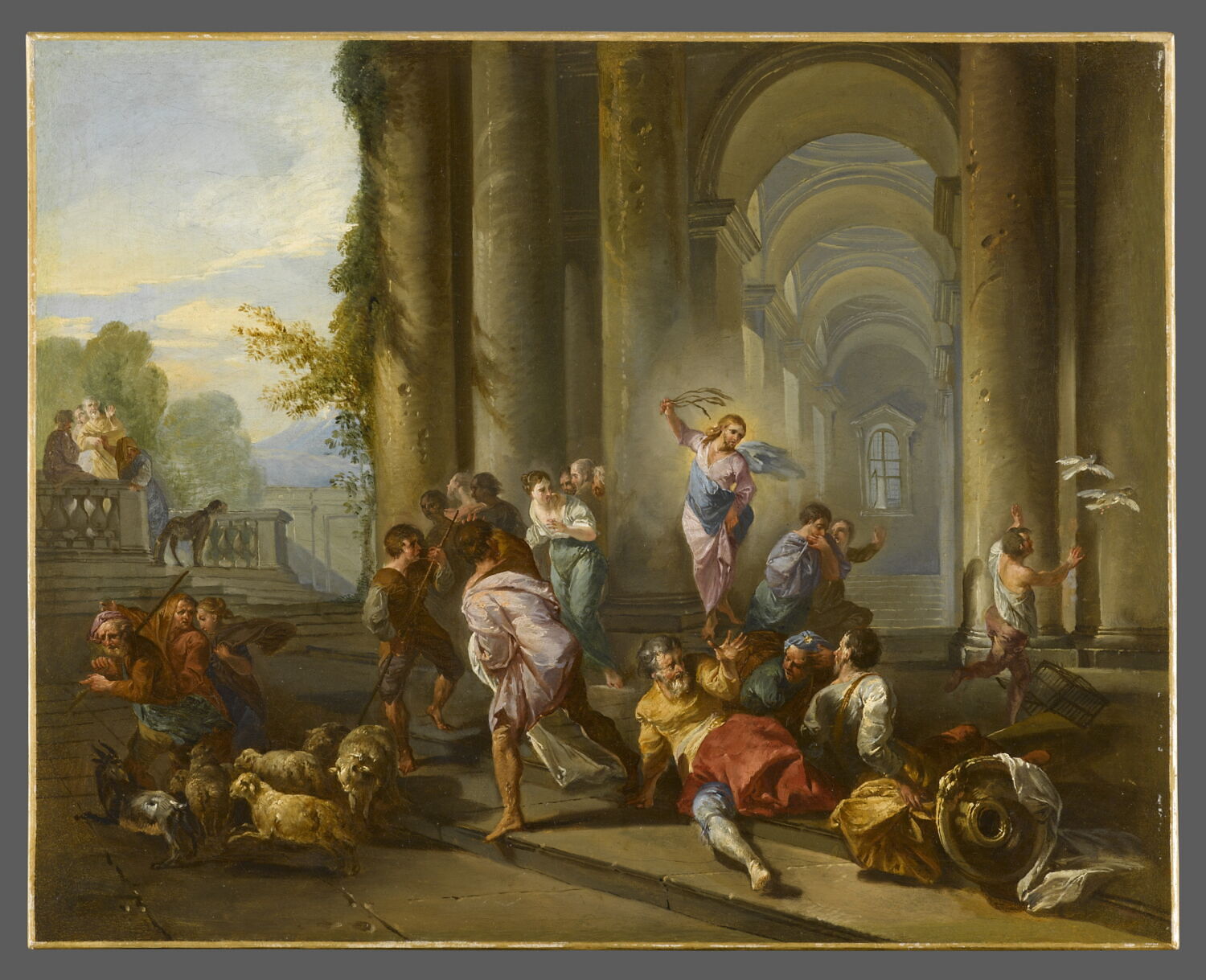 Les Marchands chassés du Temple, Panini, Giovanni Paolo, 1e quart du XVIIIe siècle (1700 - 1725)
