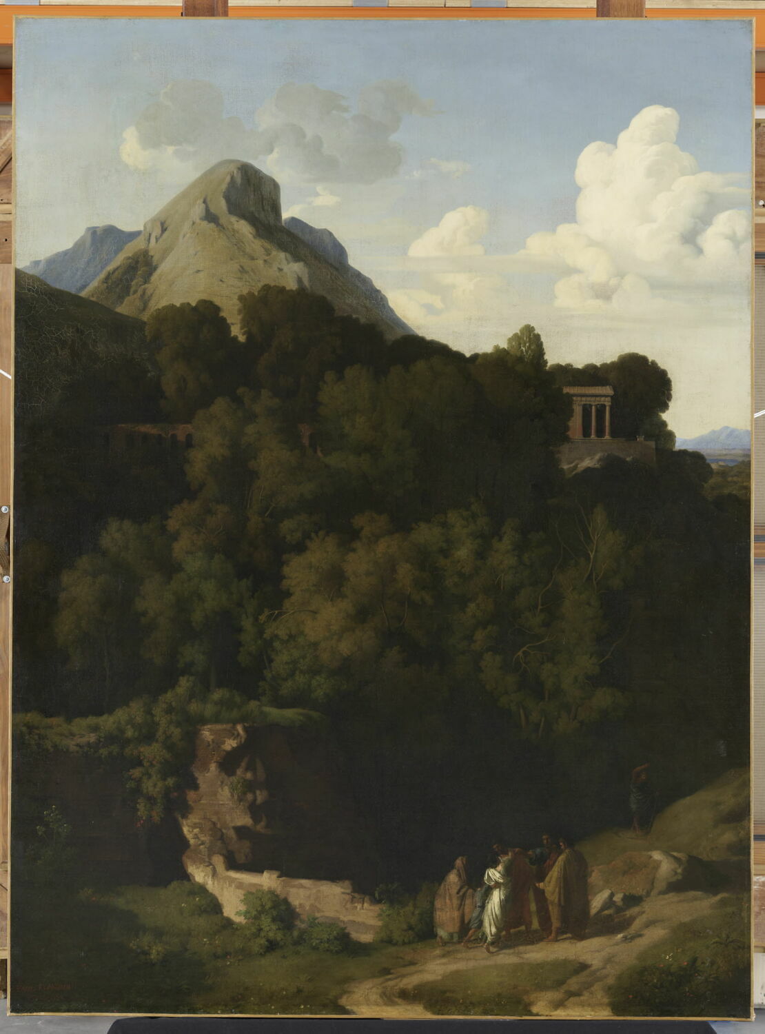 Paysage; les adieux d'un proscit à sa famille, ou Montagnes de la Sabine., Flandrin, Paul, 2e quart du XIXe siècle (1838)