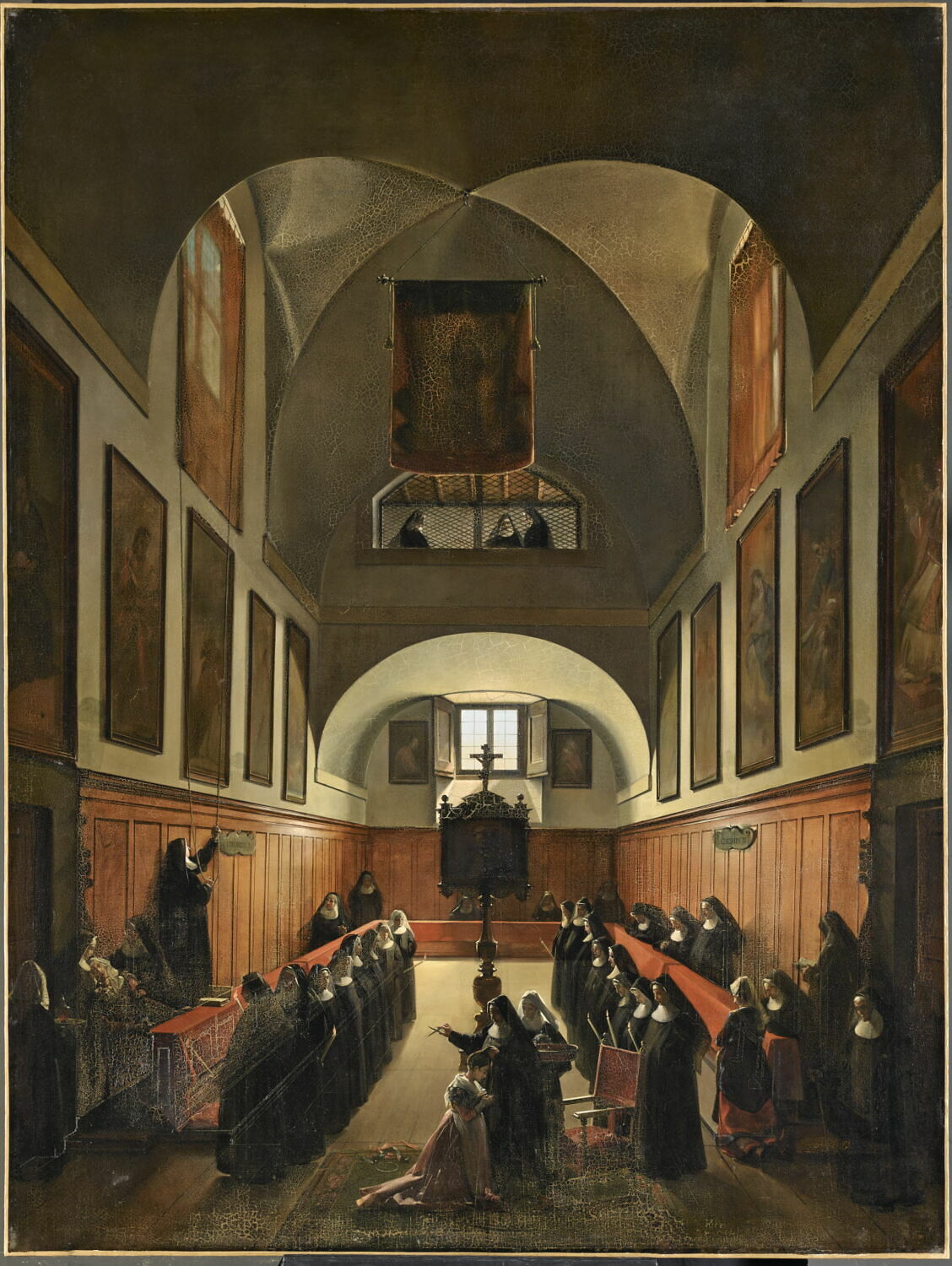 Prise d'habit d'une jeune fille d'Albano dans le choeur du couvent de Sainte Claire à Rome, Granet, François Marius, 1e quart du XIXe siècle (1800 - 1825)