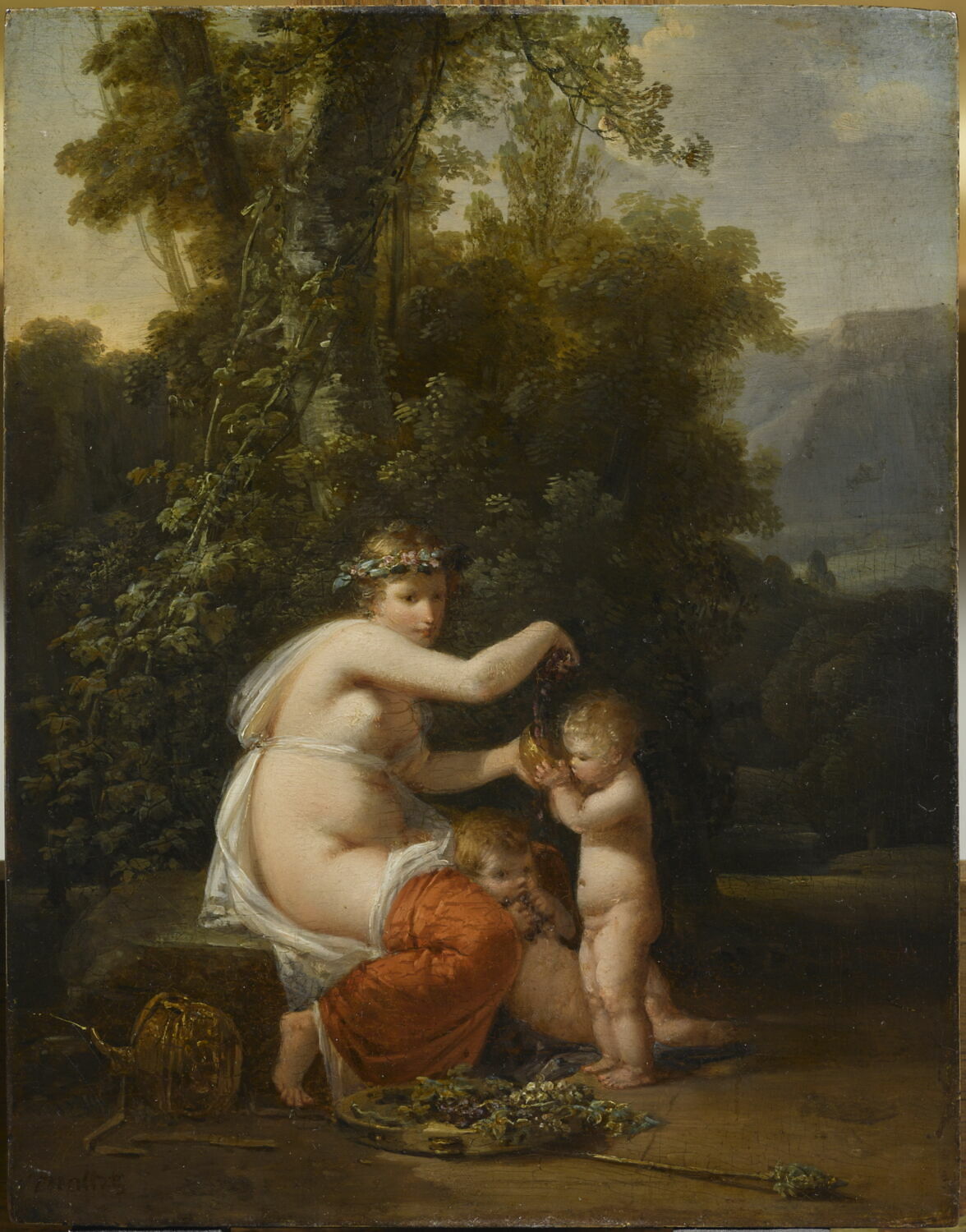 Bacchante dans un paysage, Mallet, Jean Baptiste, 1e moitié du XIXe siècle (1800 - 1850)