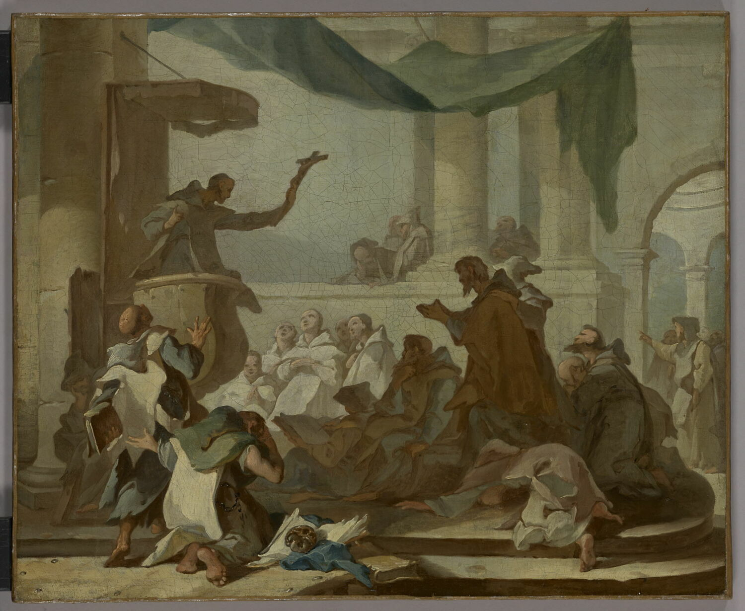 La Prédication d'un moine., Dandré-Bardon, Michel-François, 2e quart du XVIIIe siècle (vers 1735)