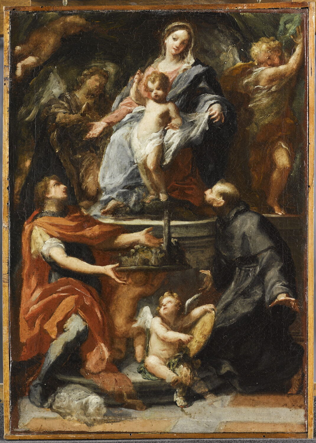 La Vierge à l'Enfant avec saint Guy et saint François, Benefial, Marco, XVIIIe siècle (1700 - 1800)