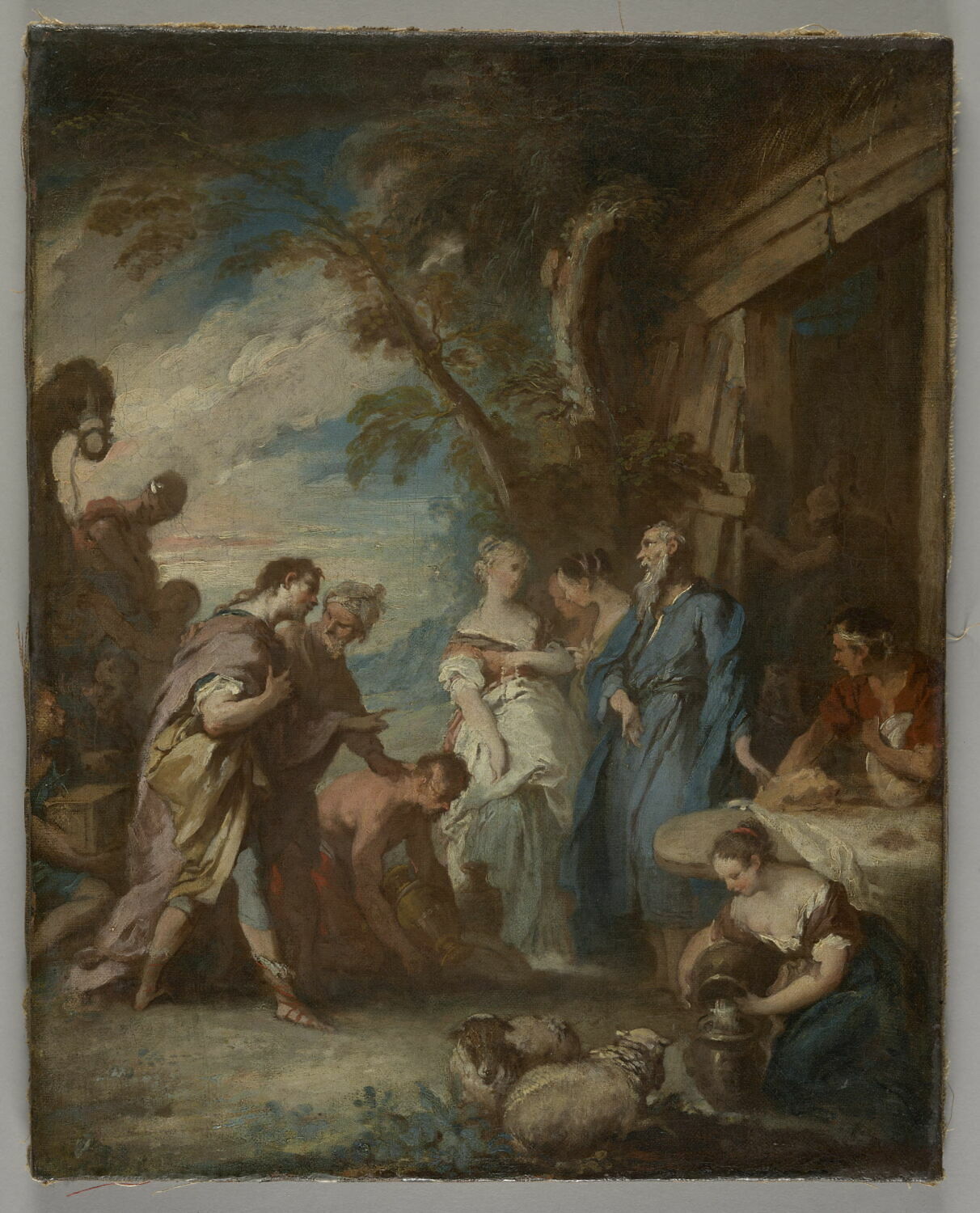 Rébecca recevant des mains d'Eliézer les présents d'Abraham., Boucher, François, 2e quart du XVIIIe siècle (1725 - 1750)