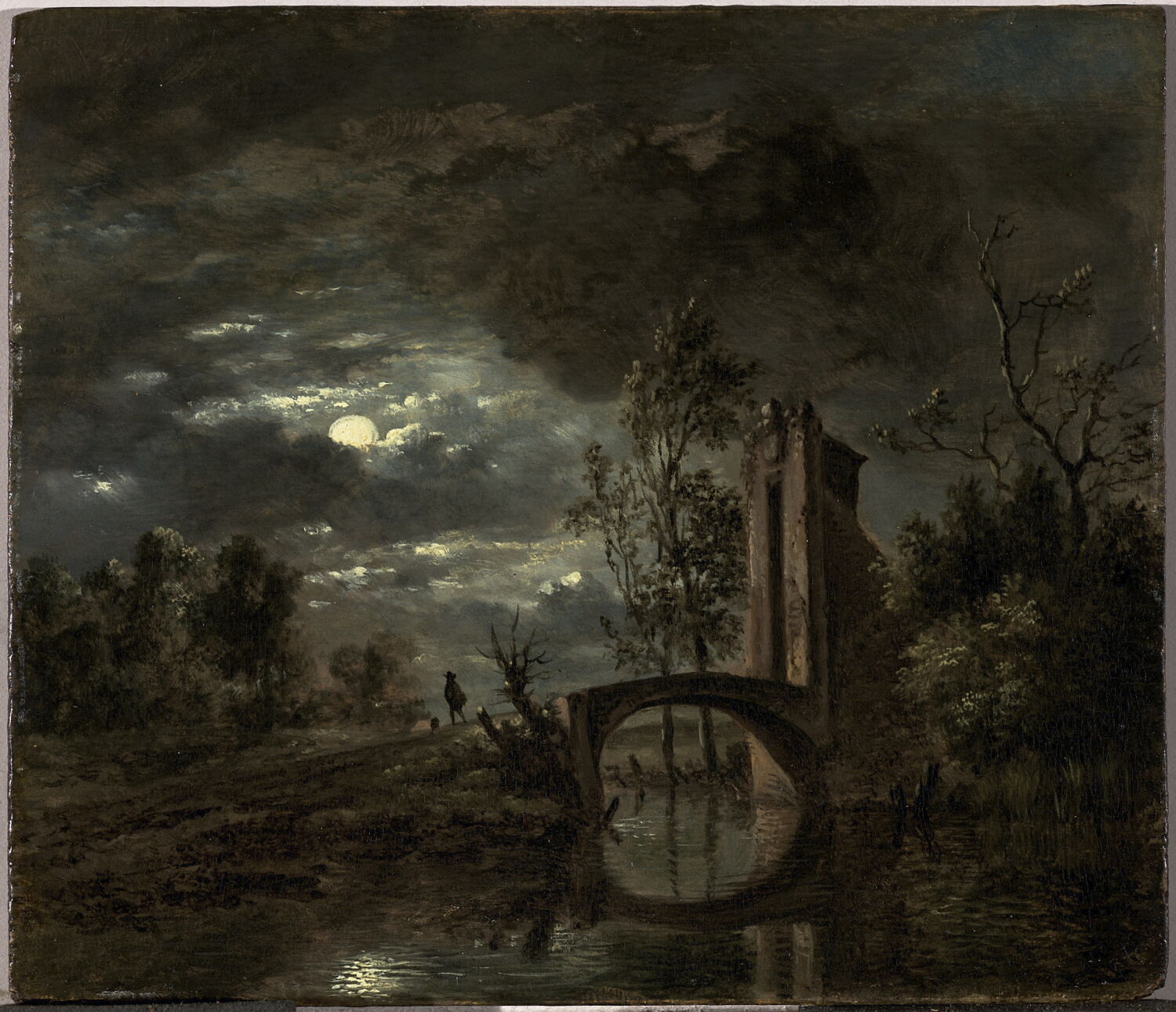 Paysage au clair de lune, Lantara, Simon Mathurin, 2e moitié du XVIIIe siècle (1750 - 1800)
