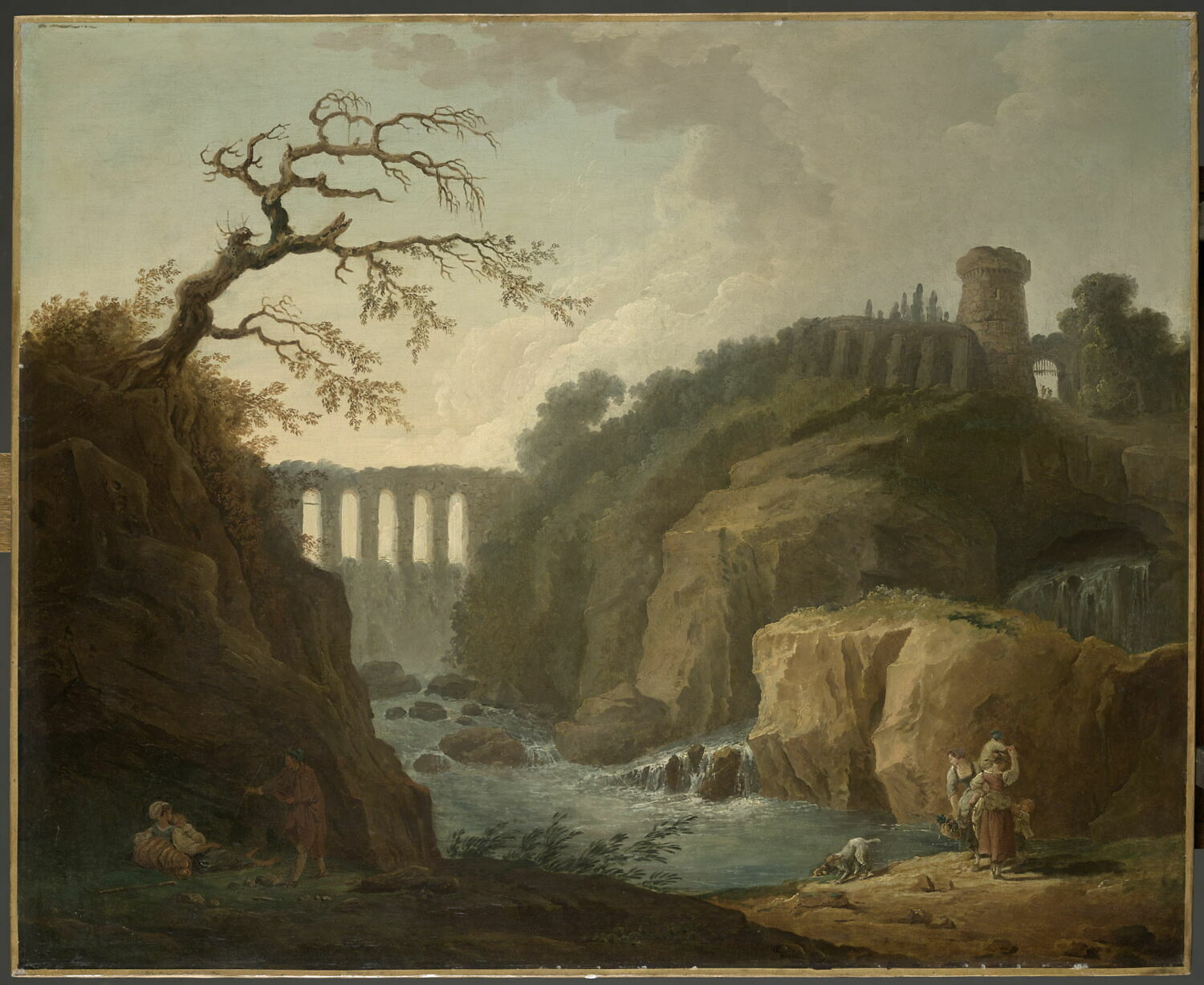 Paysage avec aqueduc et torrent, Robert, Hubert, XVIIIe siècle (1700 - 1800)