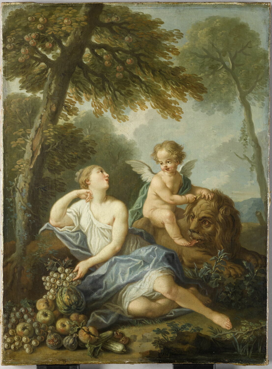 Vénus et l'Amour, dit aussi Pomone, Jeaurat, Étienne, XVIIIe siècle (1700 - 1800)