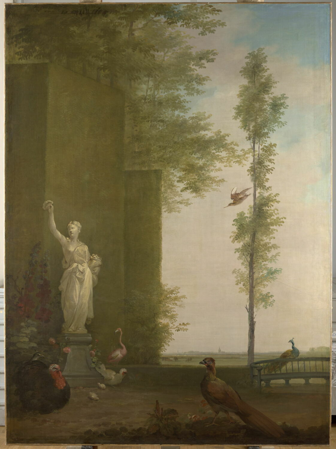 Panneau décoratif (paysage et statue), Schouman, Aert, XVIIIe siècle (1700 - 1800)