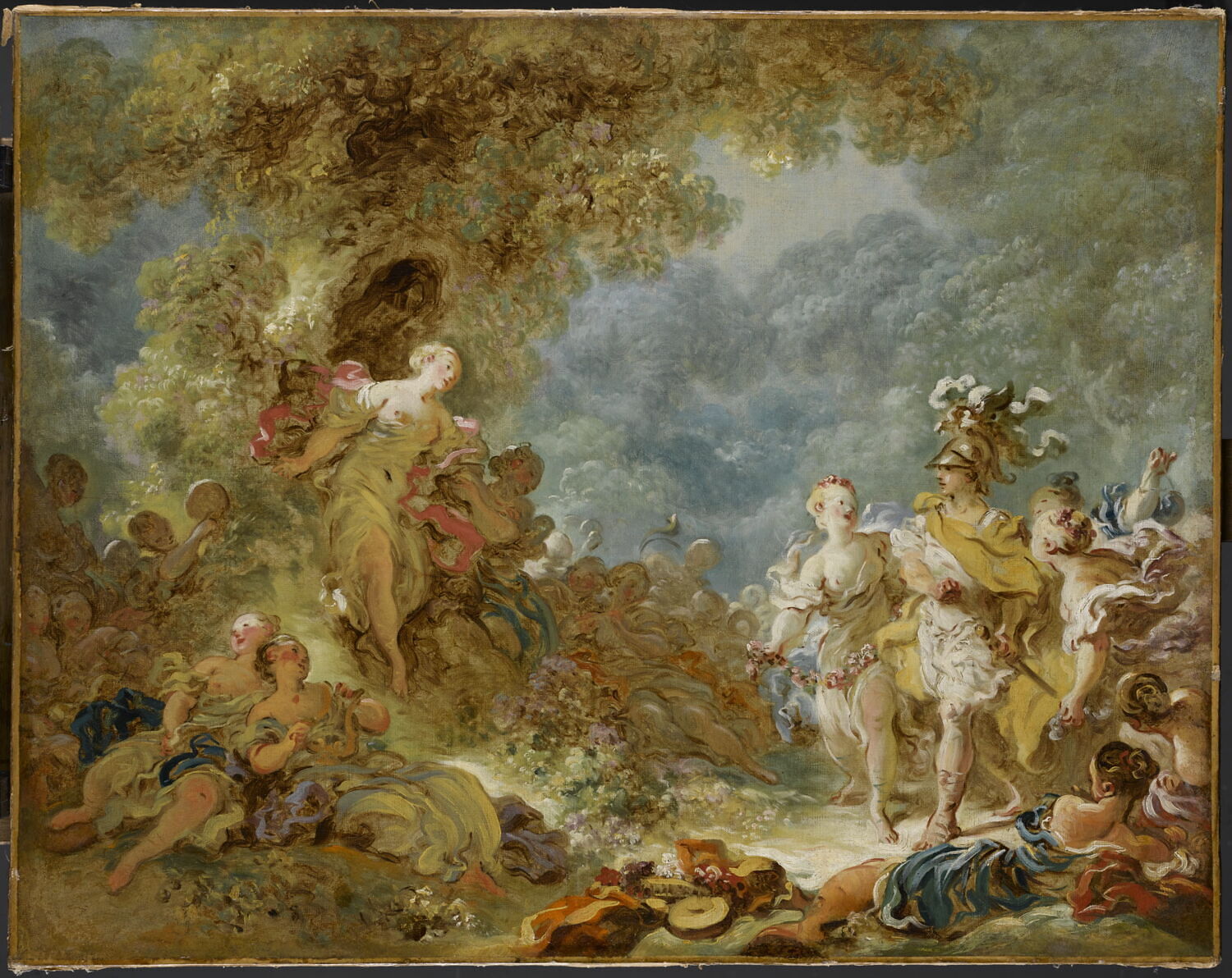 Renaud dans les jardins d'Armide, dit aussi :Renaud entre dans la forêt enchantée., Fragonard, Jean-Honoré, 3e quart du XVIIIe siècle (vers 1761 - 1765)