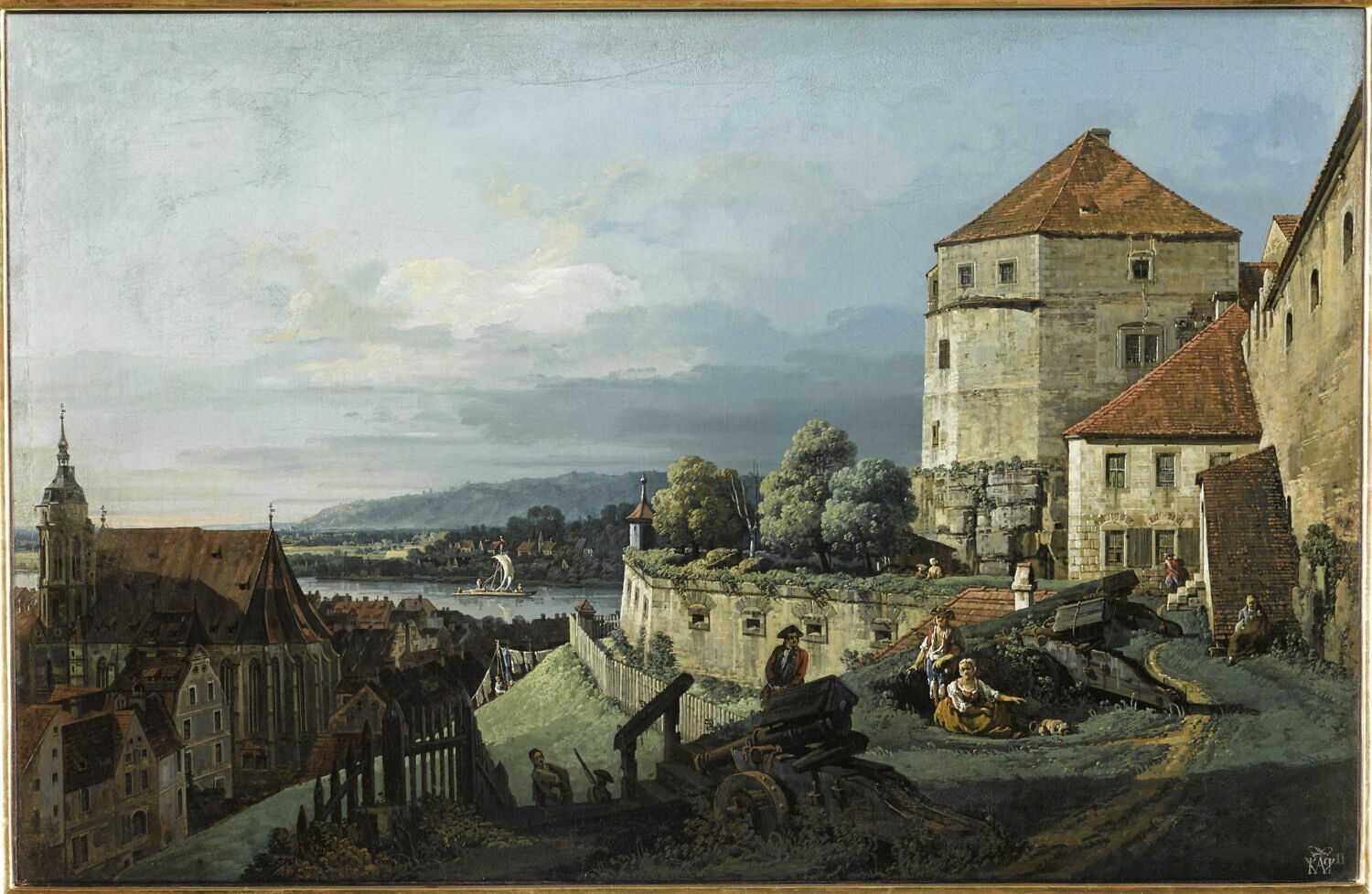 Vue de Pirna, prise du château de Sonnenstein, Bellotto, Bernardo, XVIIIe siècle (1700 - 1800)