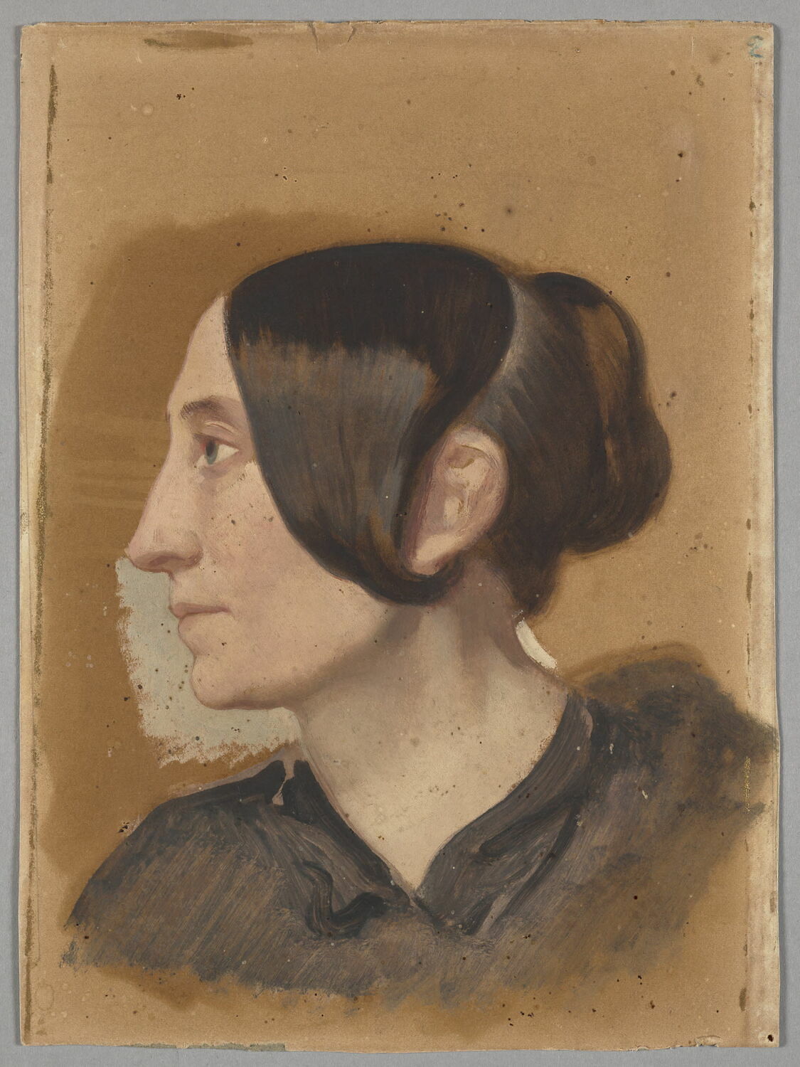 Tête de femme à bandeaux plats. Madame Mottez, Mottez, Victor, XIXe siècle (1800 - 1900)