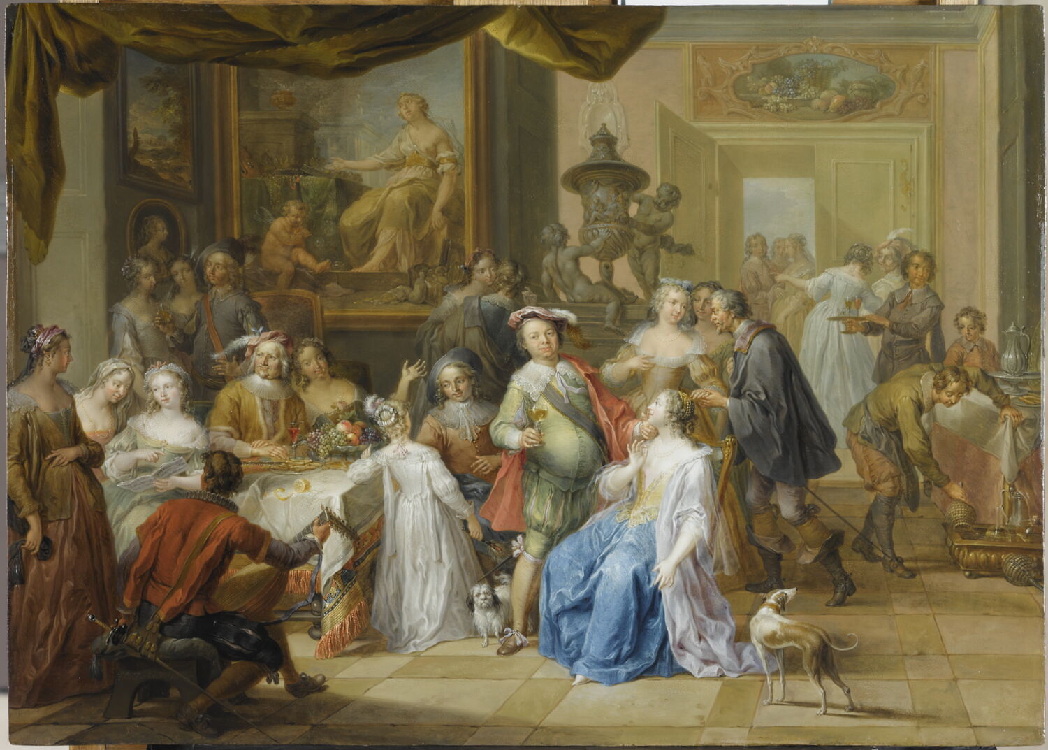 Élégante compagnie dans un intérieur de palais, Janneck, Franz Christoph, XVIIIe siècle (1700 - 1800)