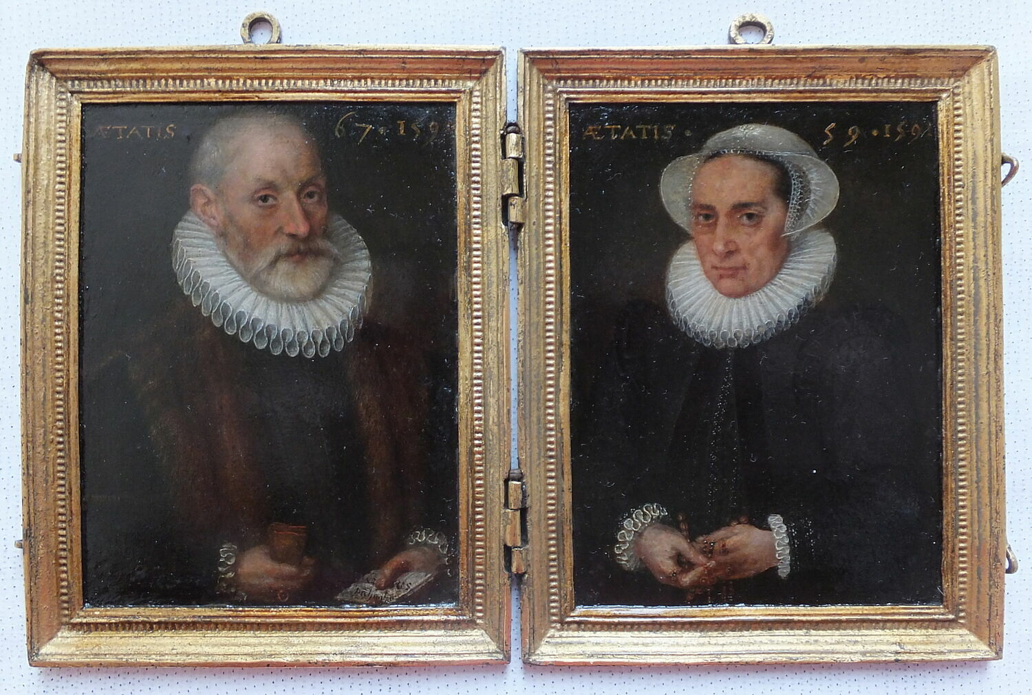 Portrait d'homme et portrait de femme, Anonyme, 1591 (daté sur l'oeuvre)