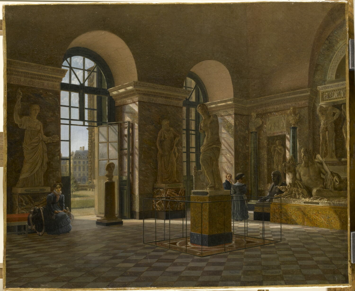 Vue de la salle du Tibre au Louvre, Warlencourt, Joseph, XIXe siècle (1824 - 1830)