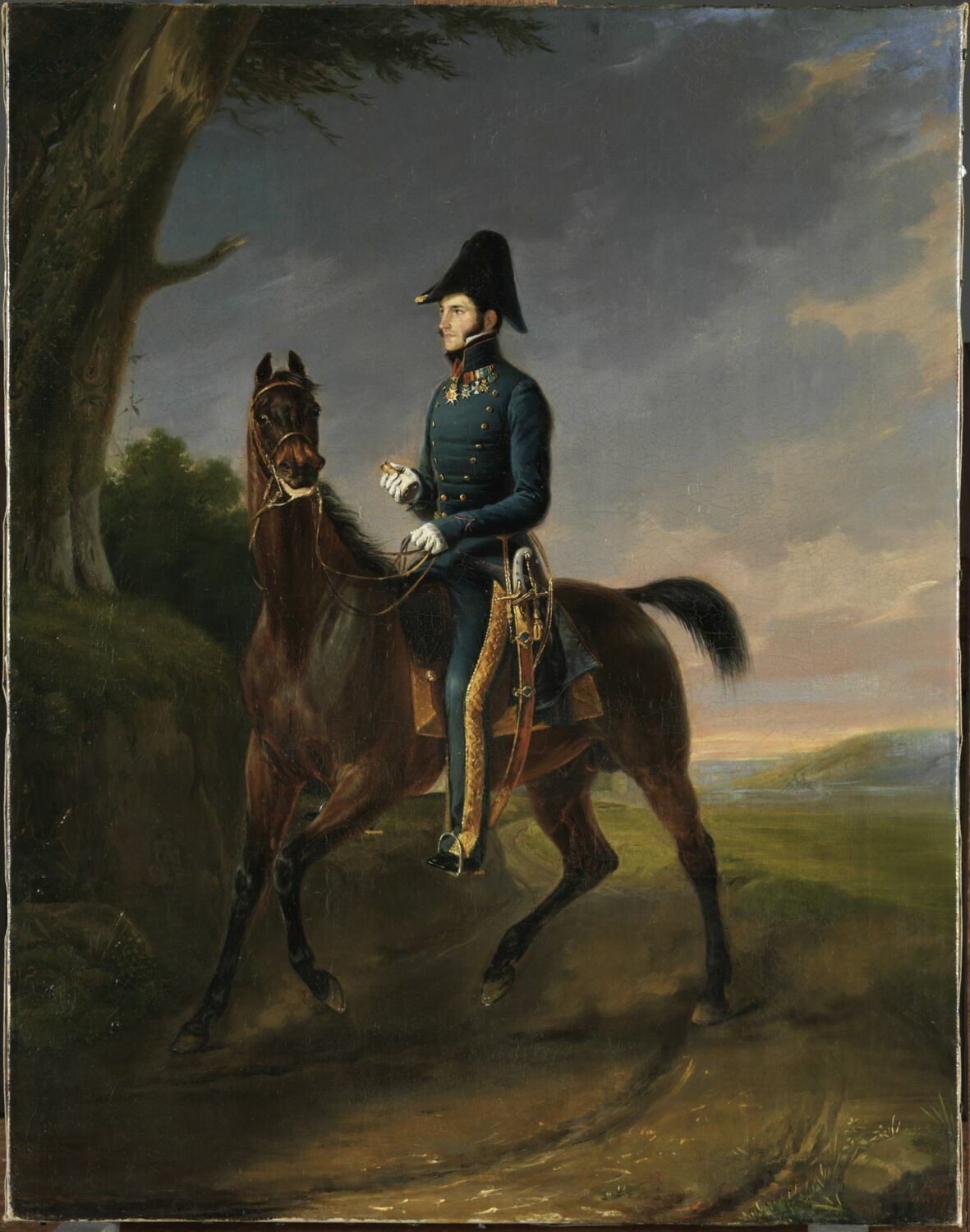 Portrait équestre de Léopold 1er roi des Belges, Bièfve, Édouard de, 1e moitié du XIXe siècle (1832)