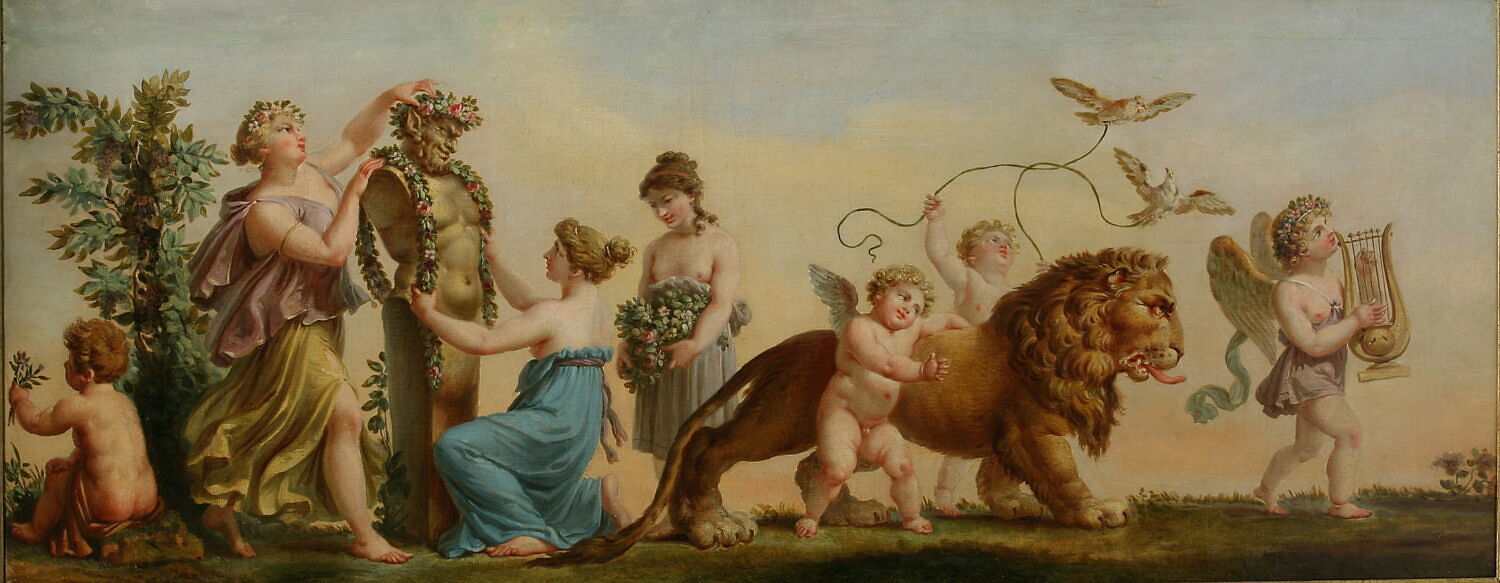 Le Printemps (salon des saisons) amours, lion, couronnement d'un terme, Prud'hon, Pierre-Paul, XIXe siècle (1800 - 1900)