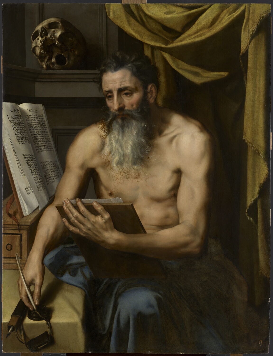 Saint Jérôme écrivant, Key, Willem, 2e tiers du XVIe siècle (1535 - 1570)